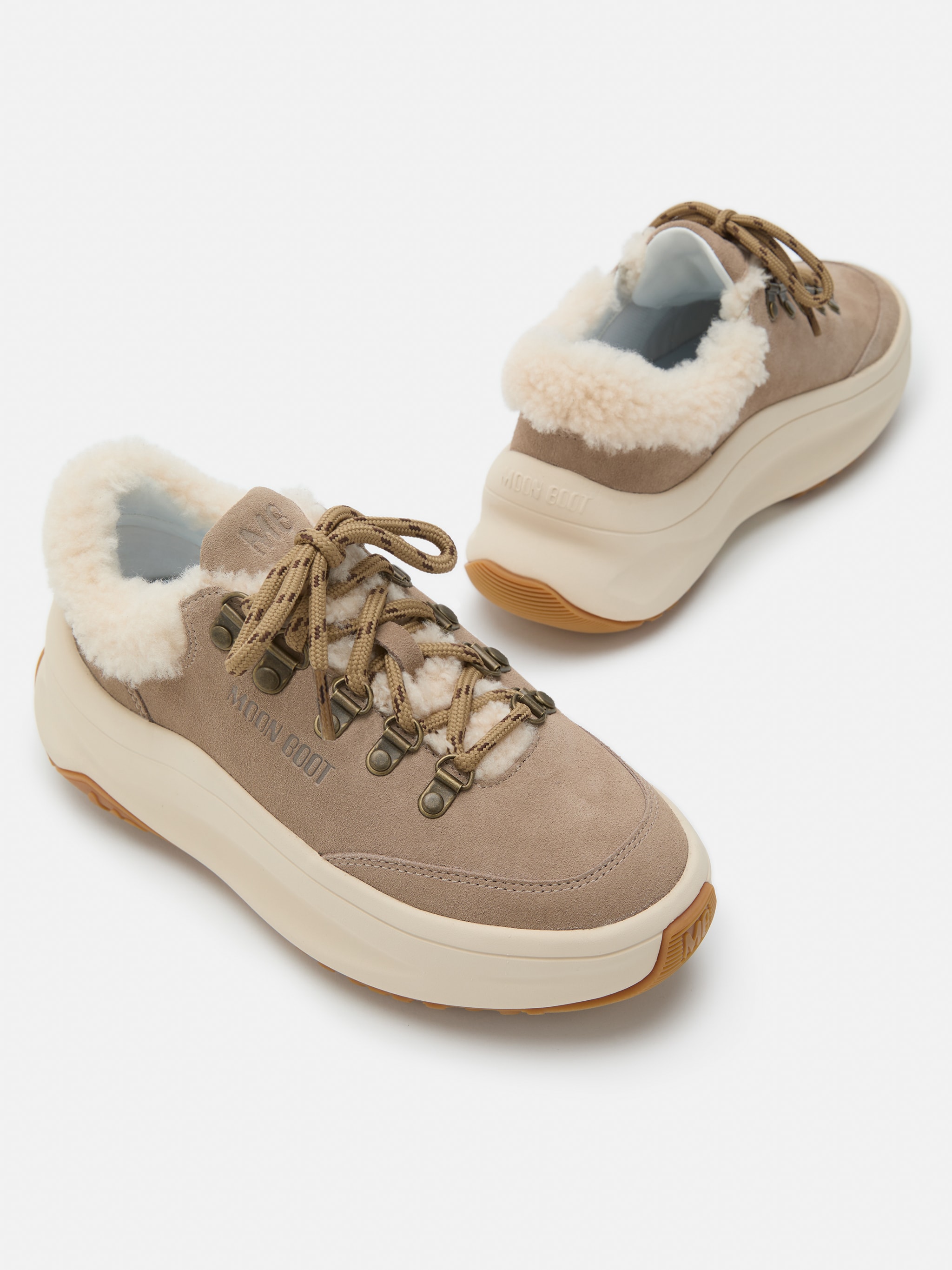 MOON247 CITY BEIGE SHEARLING SNEAKERS image number 3