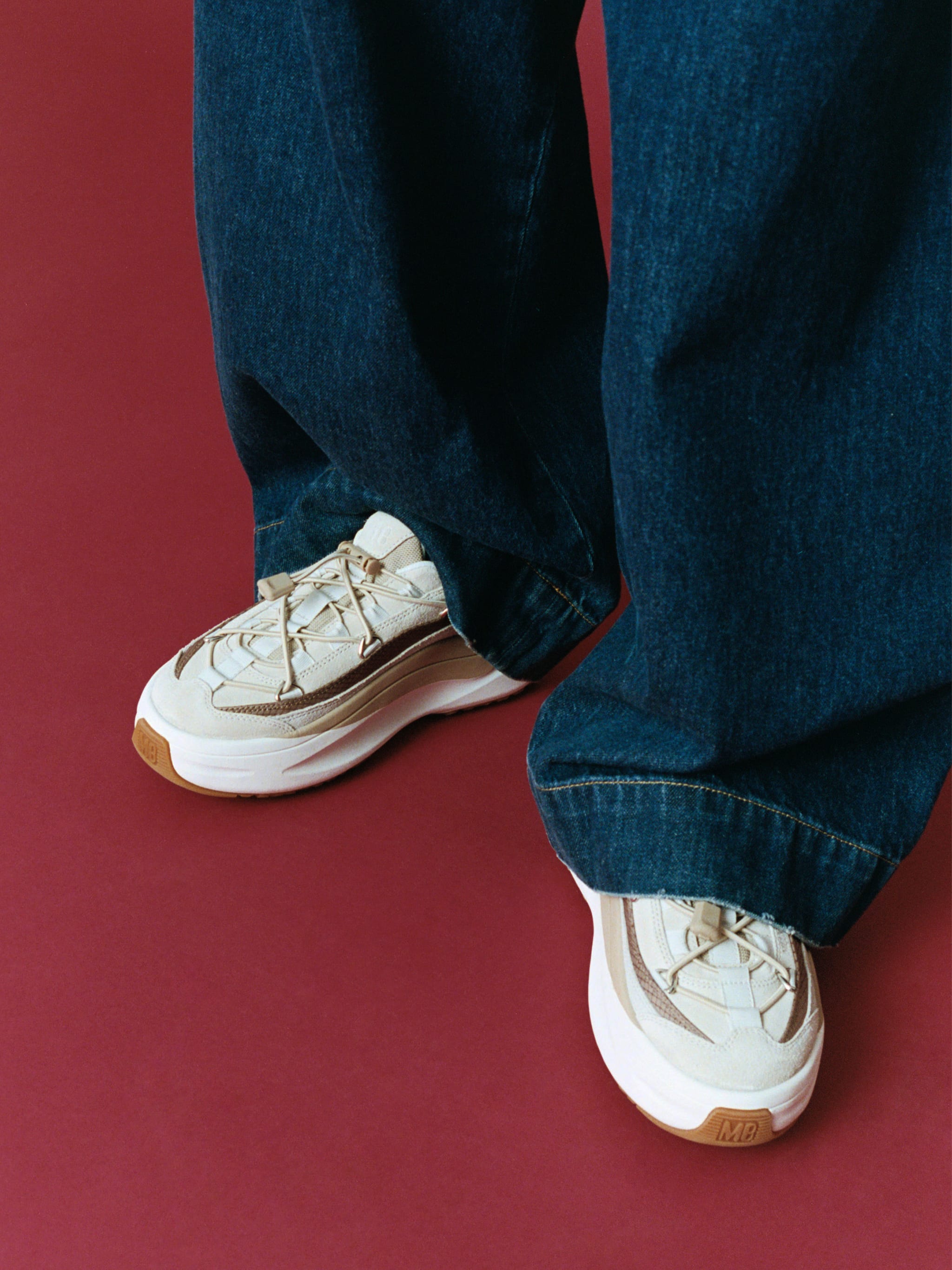 MOON247 XLACE OFF WHITE & TAUPE SNEAKERS image number 6