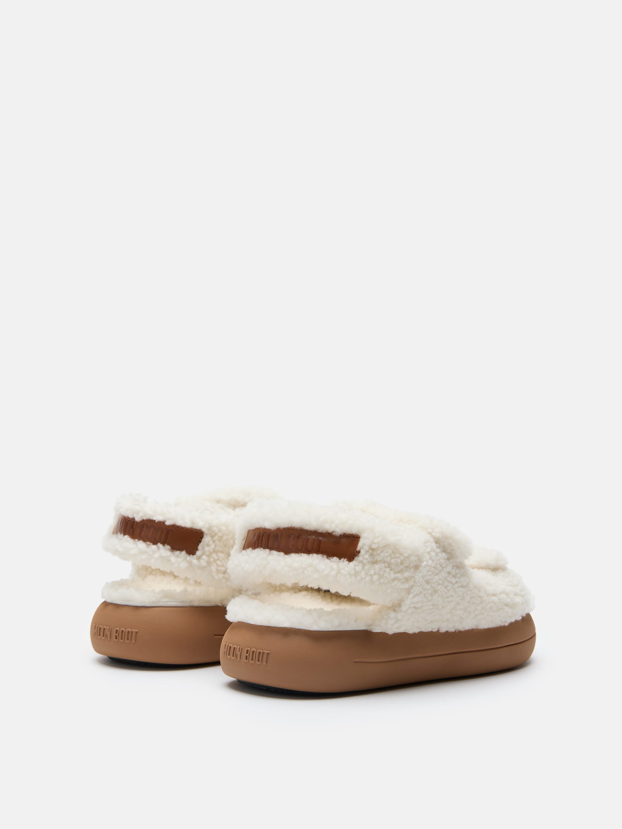 SHEARLING WHITE SANDALS