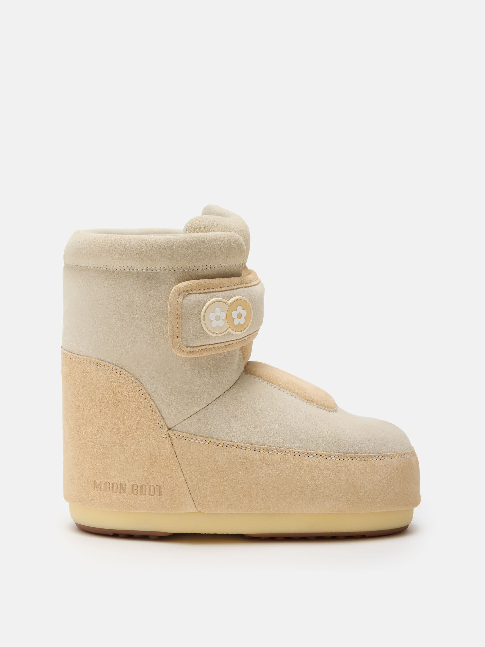 MOON BOOT X VANDYTHEPINK&reg; ICON STRAP BEIGE SUEDE BOOTS image number 0