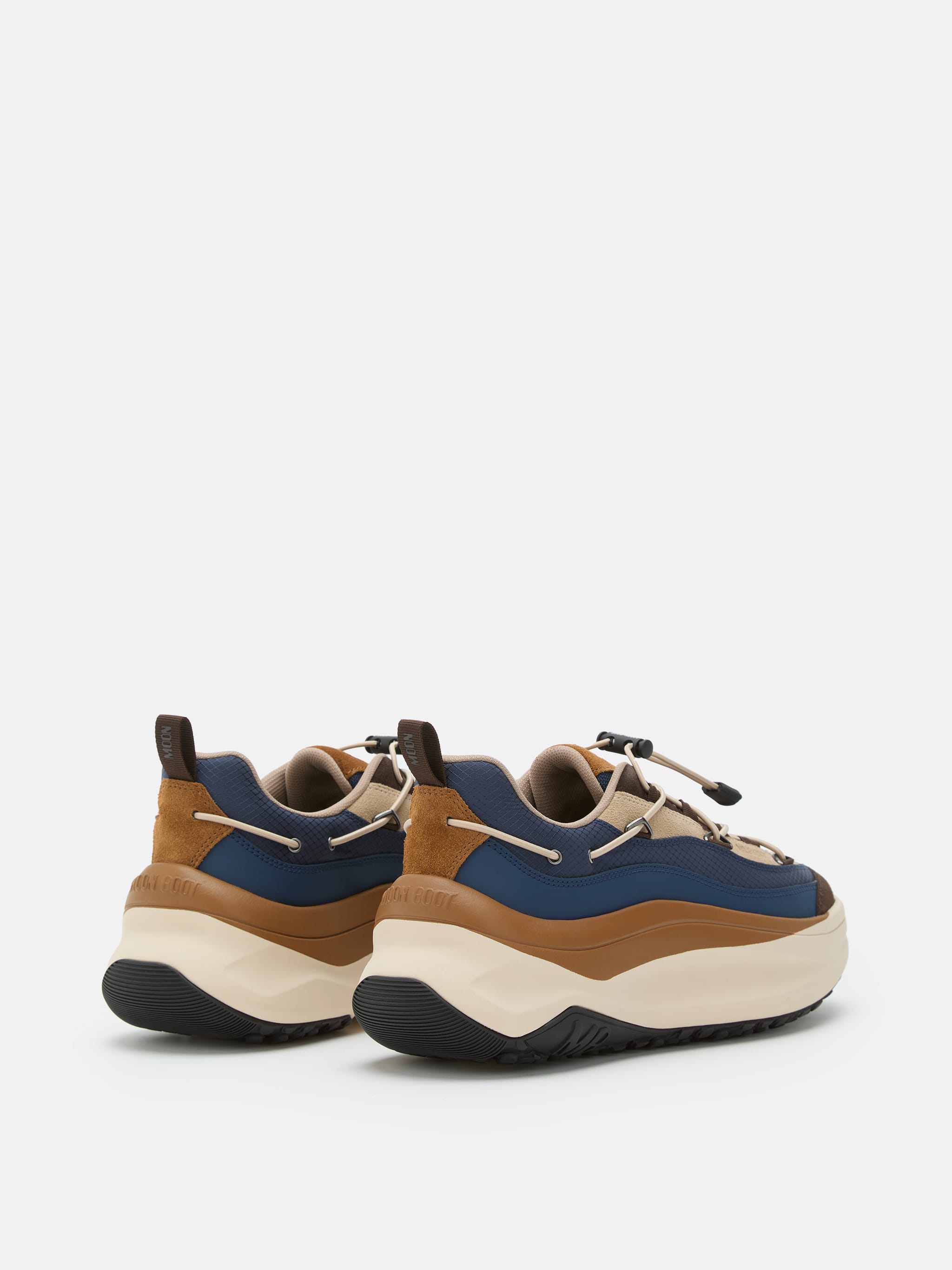 MOON247 XLACE NAVY & BROWN SNEAKERS image number 1