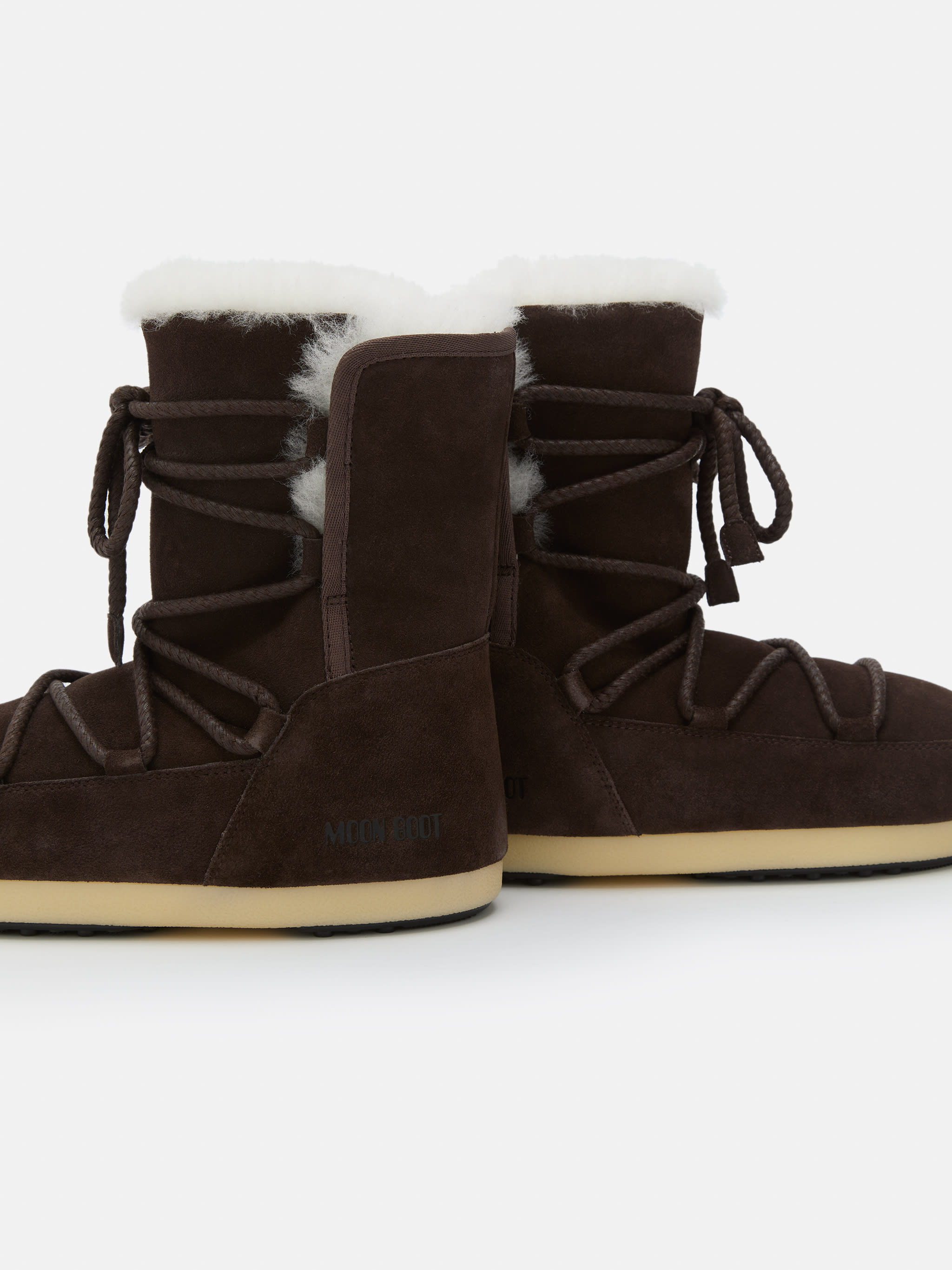 EVX DARK BROWN SUEDE & SHEARLING BOOTS image number 3