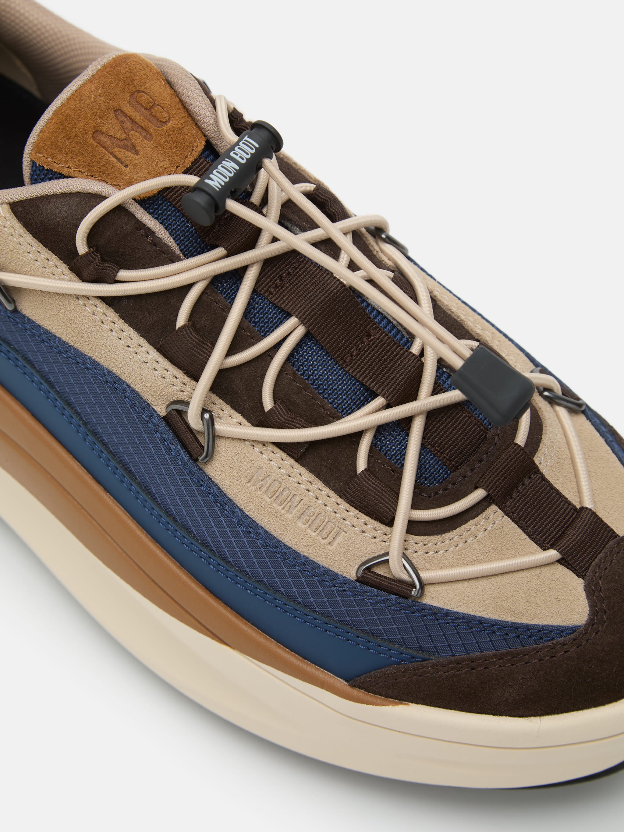 MOON247 XLACE NAVY & BROWN SNEAKERS image number 2