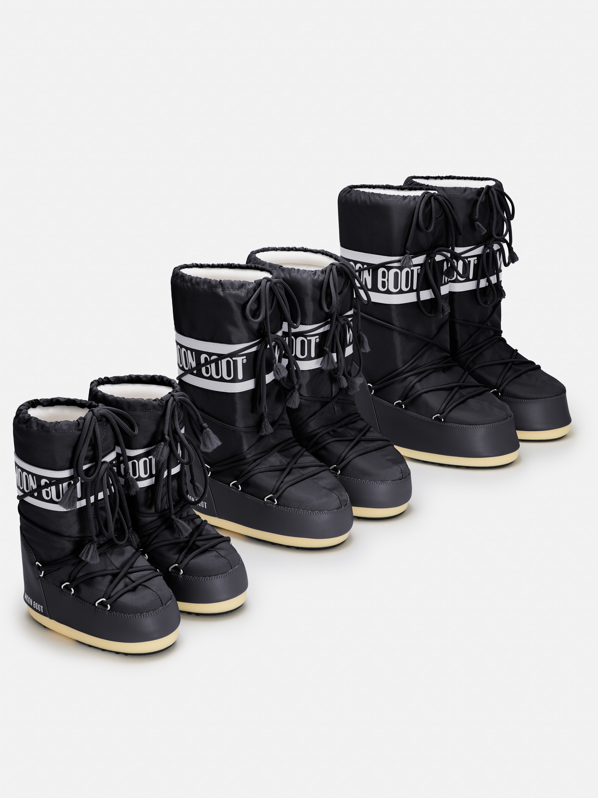 MOON BOOT アイコンブラック ショートブーツ 24㎝ ICON BLACK NYLON