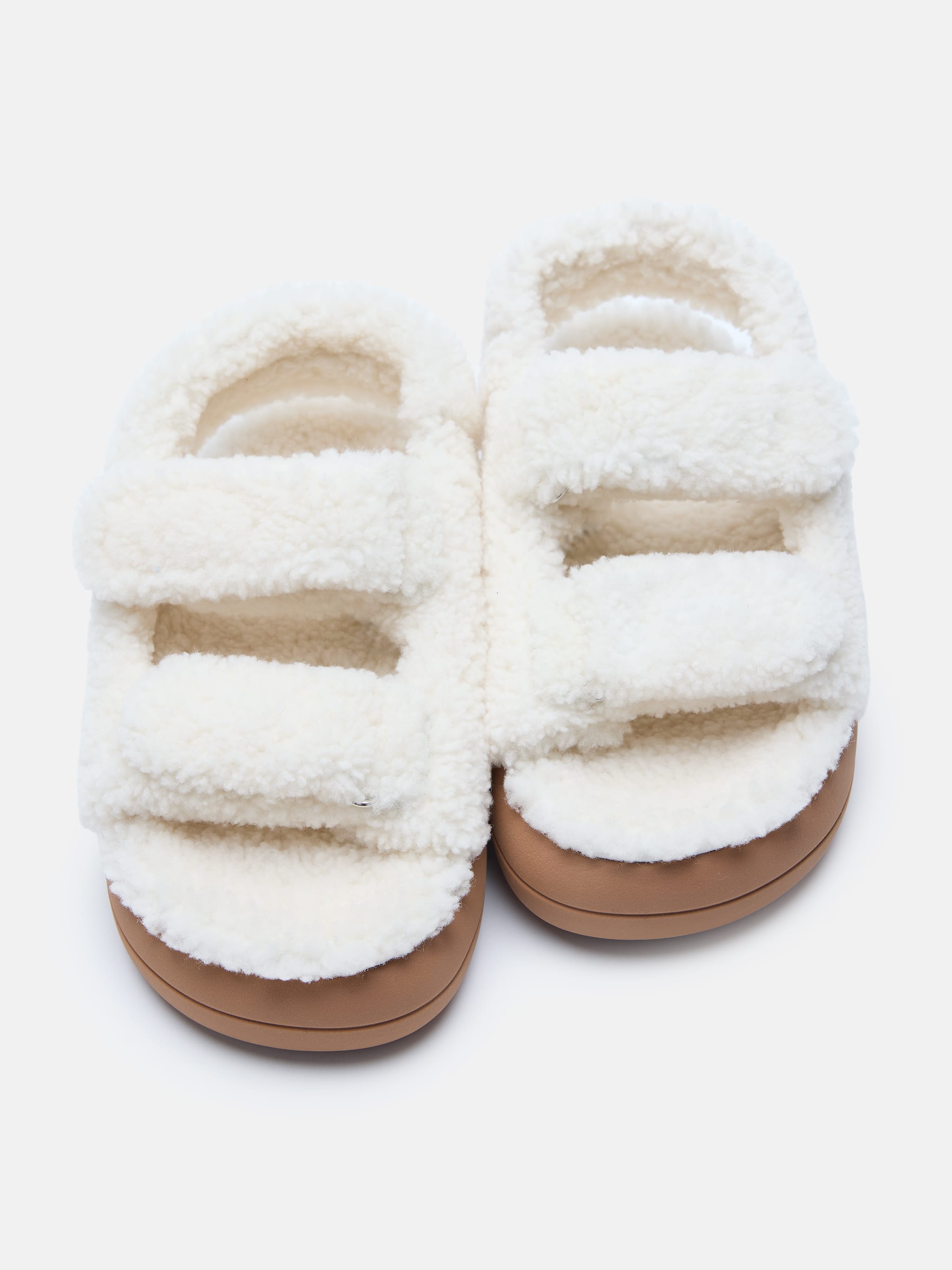 SHEARLING WHITE SANDALS image number 3
