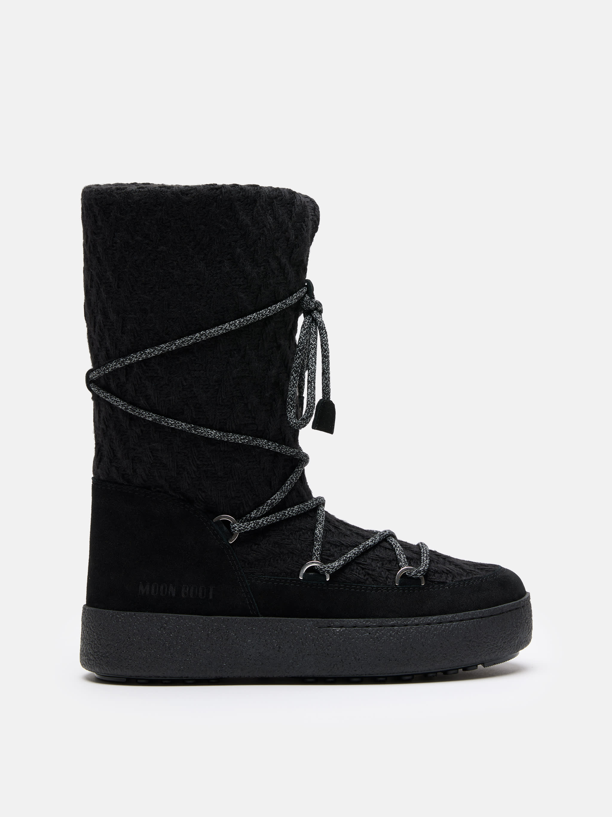 MOON BOOT X GUEST IN RESIDENCE LTRACK BLACK KNIT BOOTS | Moon Boot®