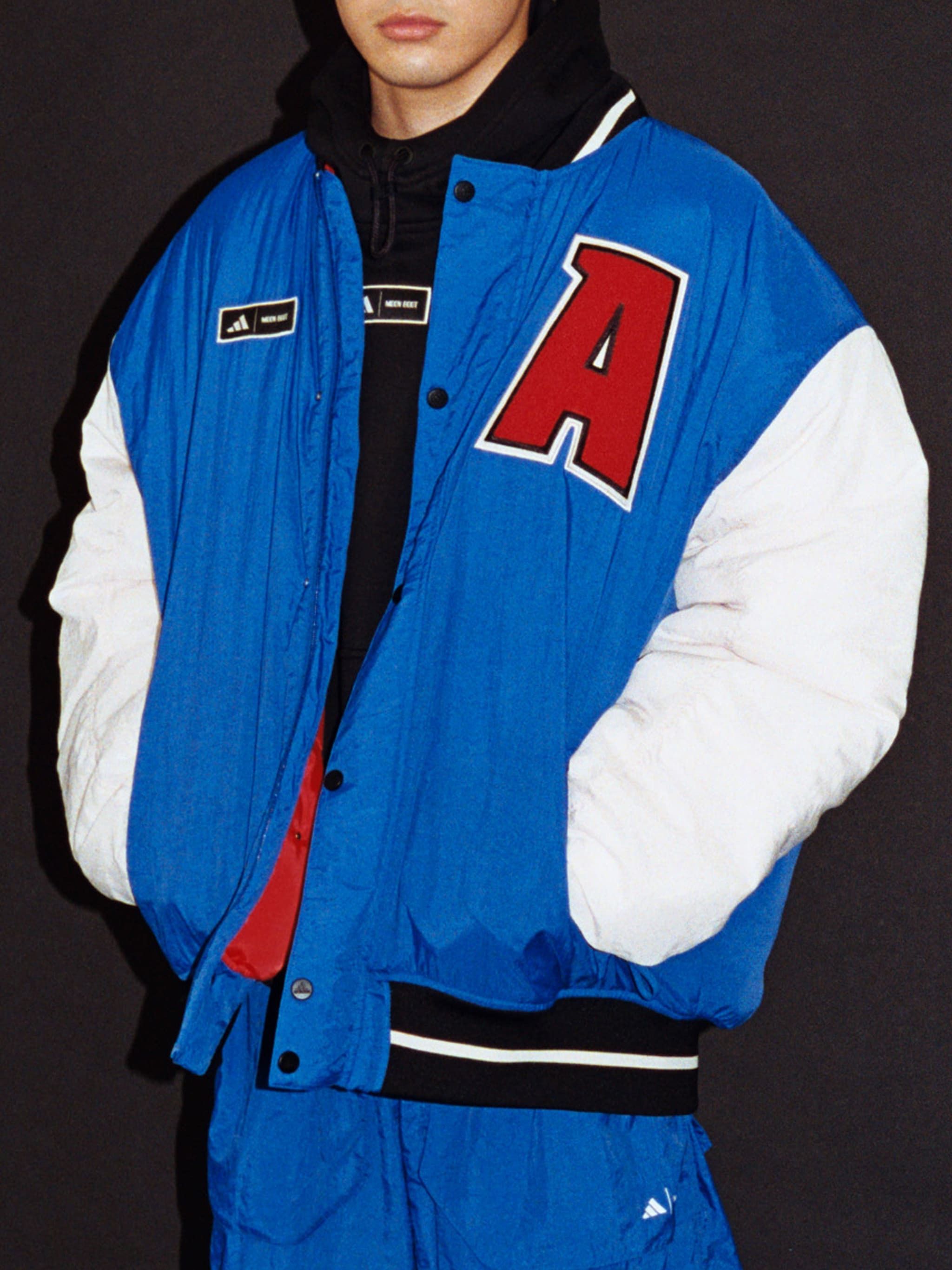 adidas x Moon Boot Blue Varsity Jacket | Moon Boot®