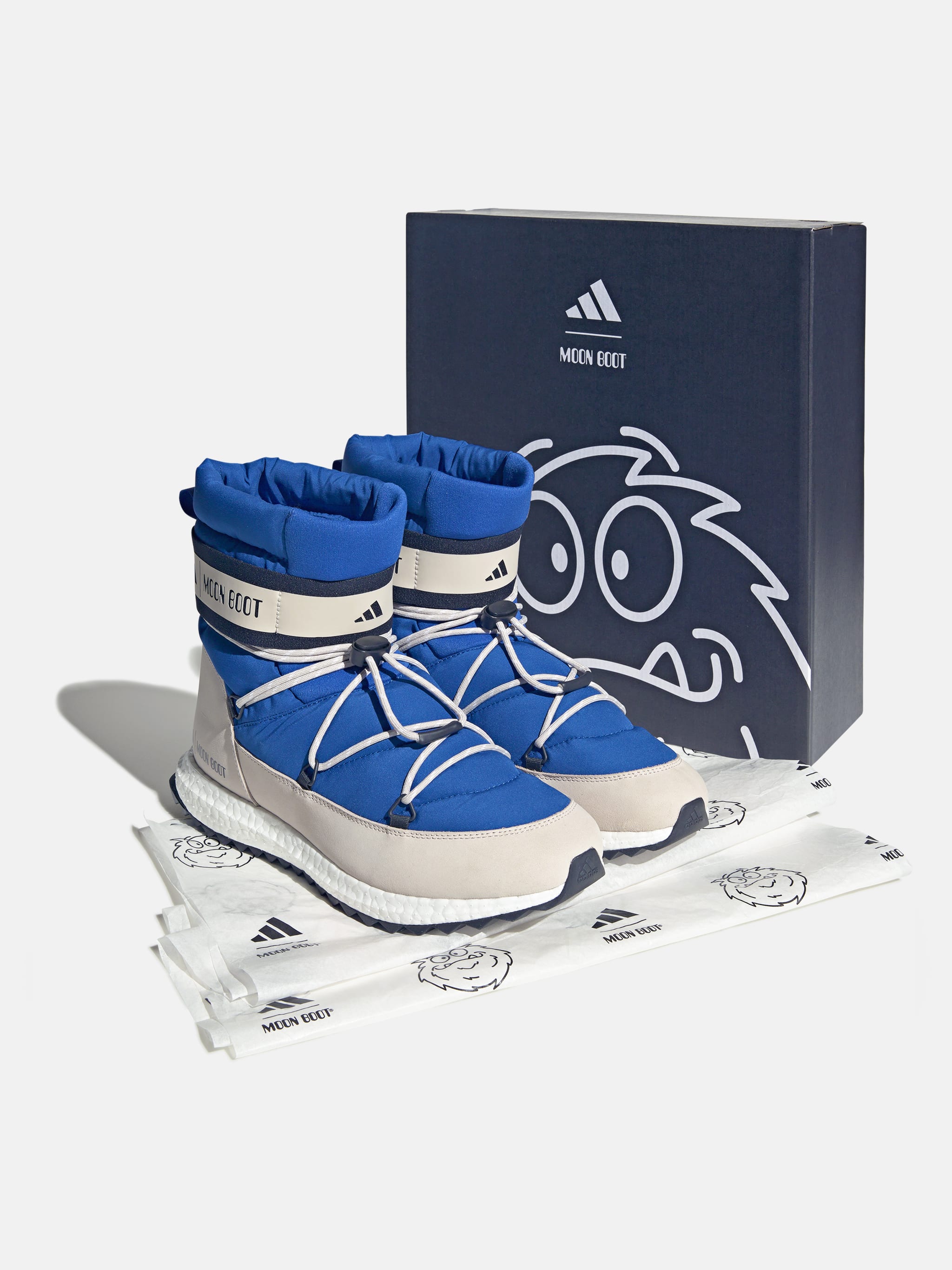 adidas x Moon Boot Moonboost High Blue Sneakers | Moon Boot®