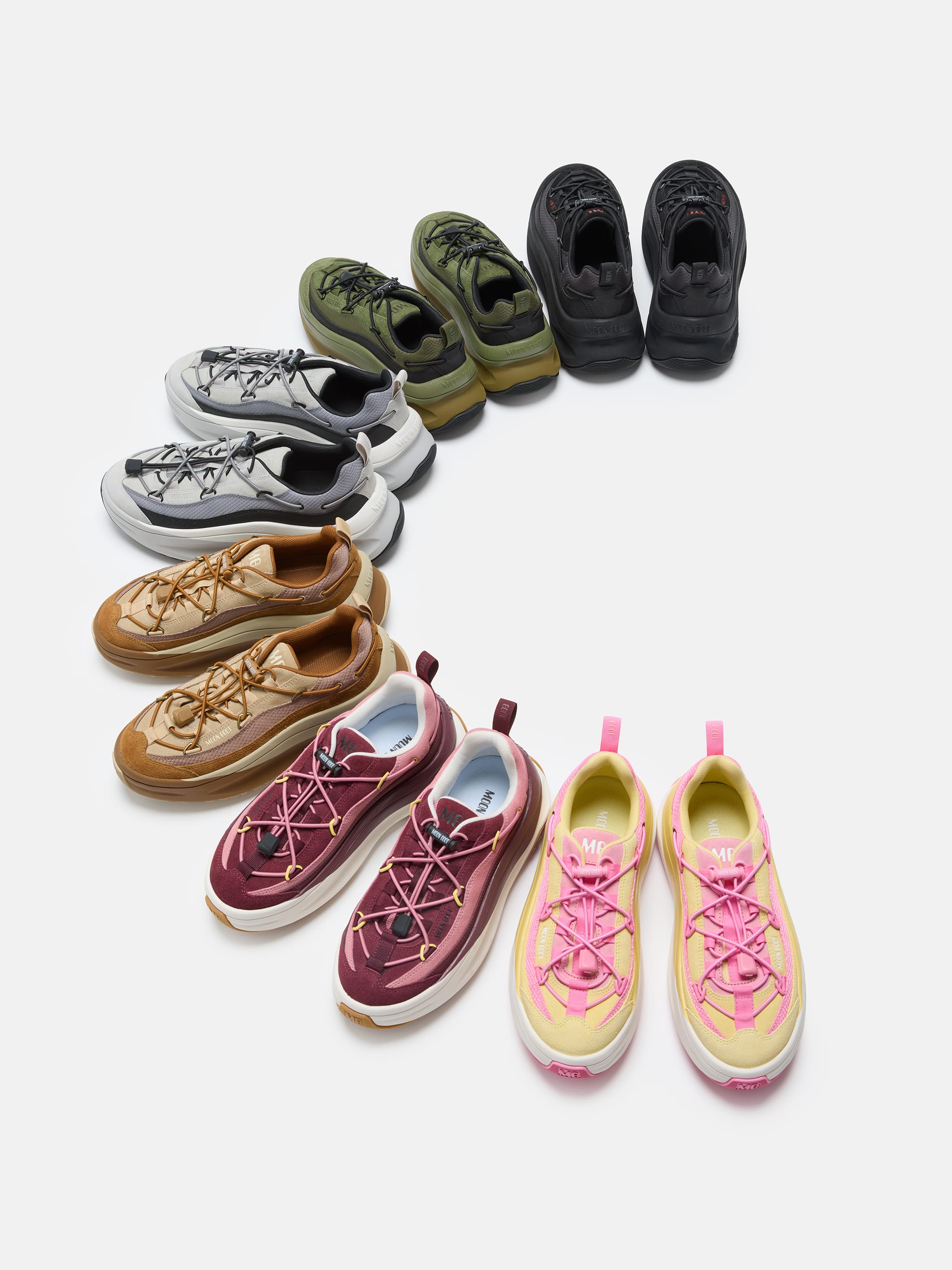 MOON247 XLACE BURGUNDY & PINK SNEAKERS image number 4