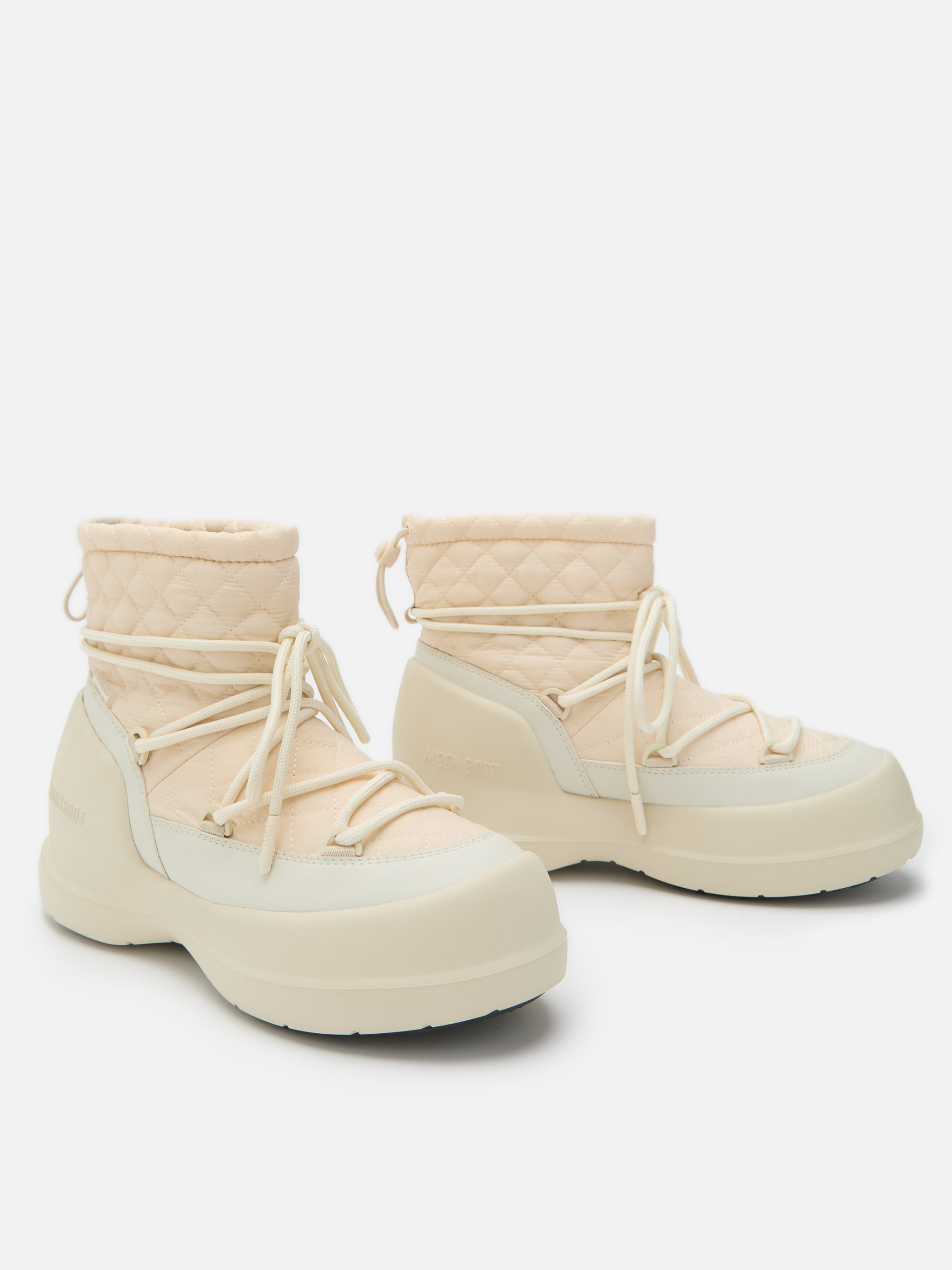 MEZZALUNA MID CREAM QUILTED BOOTS image number 3