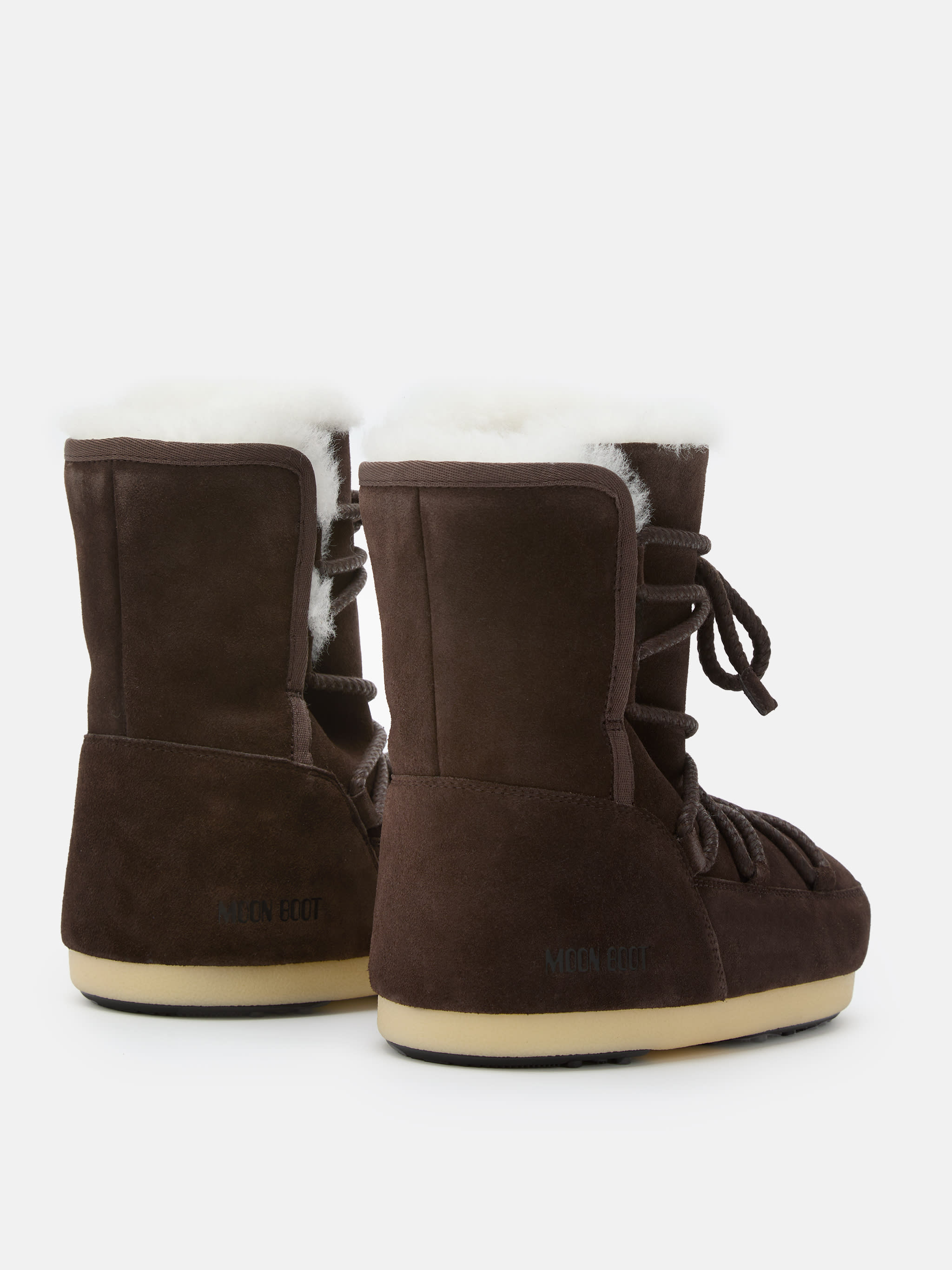 EVX DARK BROWN SUEDE & SHEARLING BOOTS image number 1