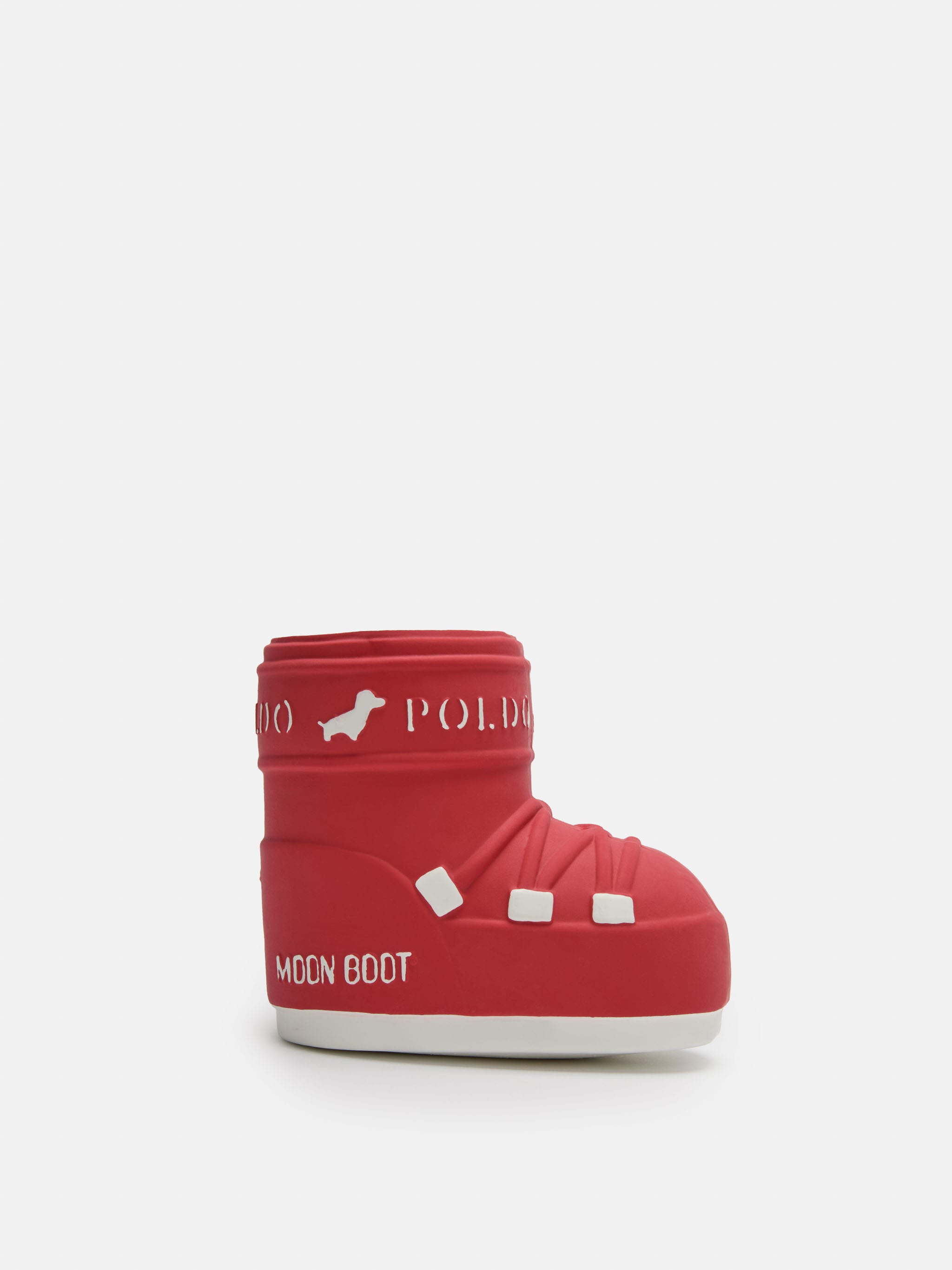 MOON BOOT X POLDO DOG COUTURE RED SQUEAKY DOG TOY