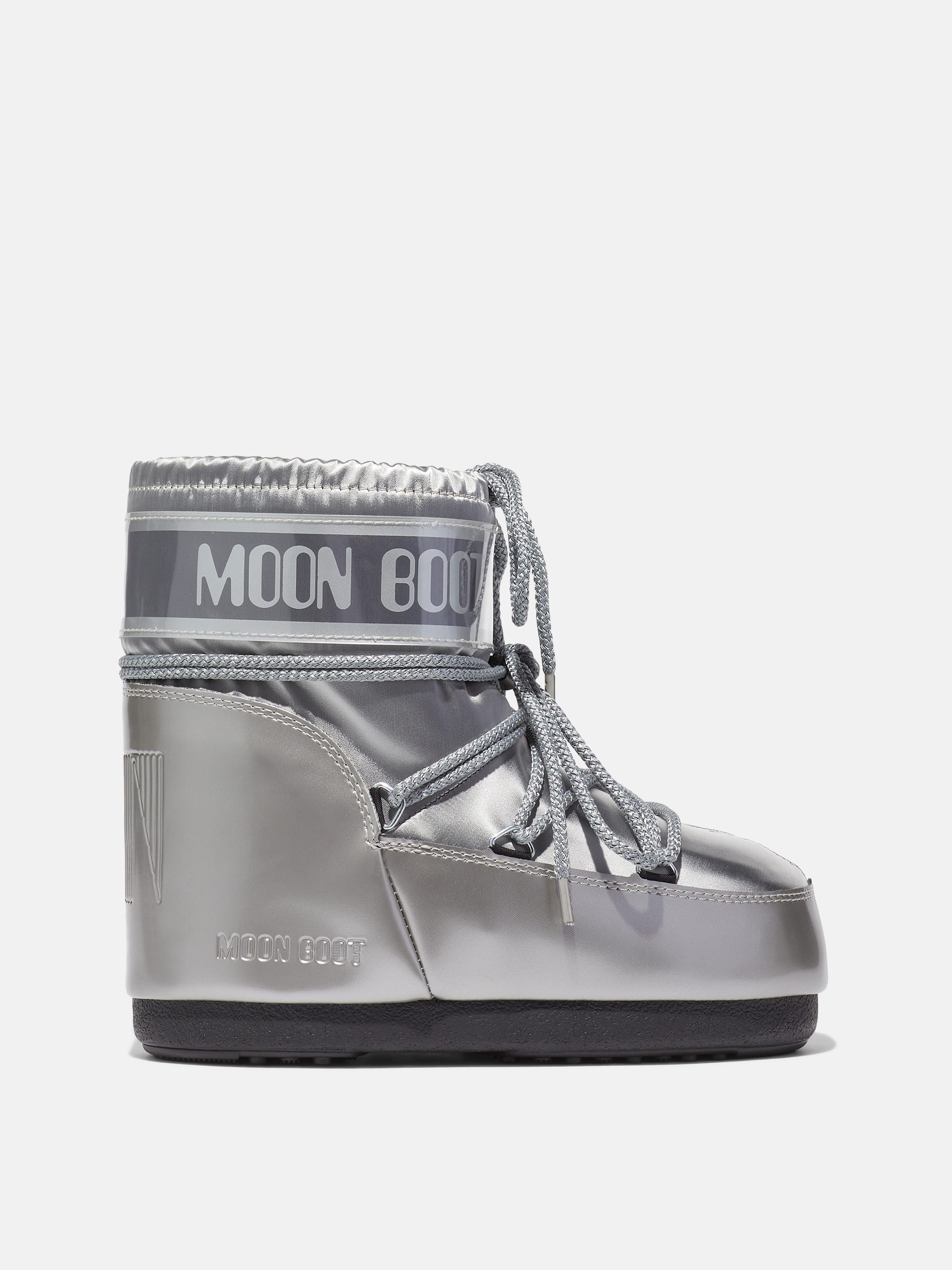 ICON LOW GLANCE SILVER SATIN BOOTS | Moon Boot®