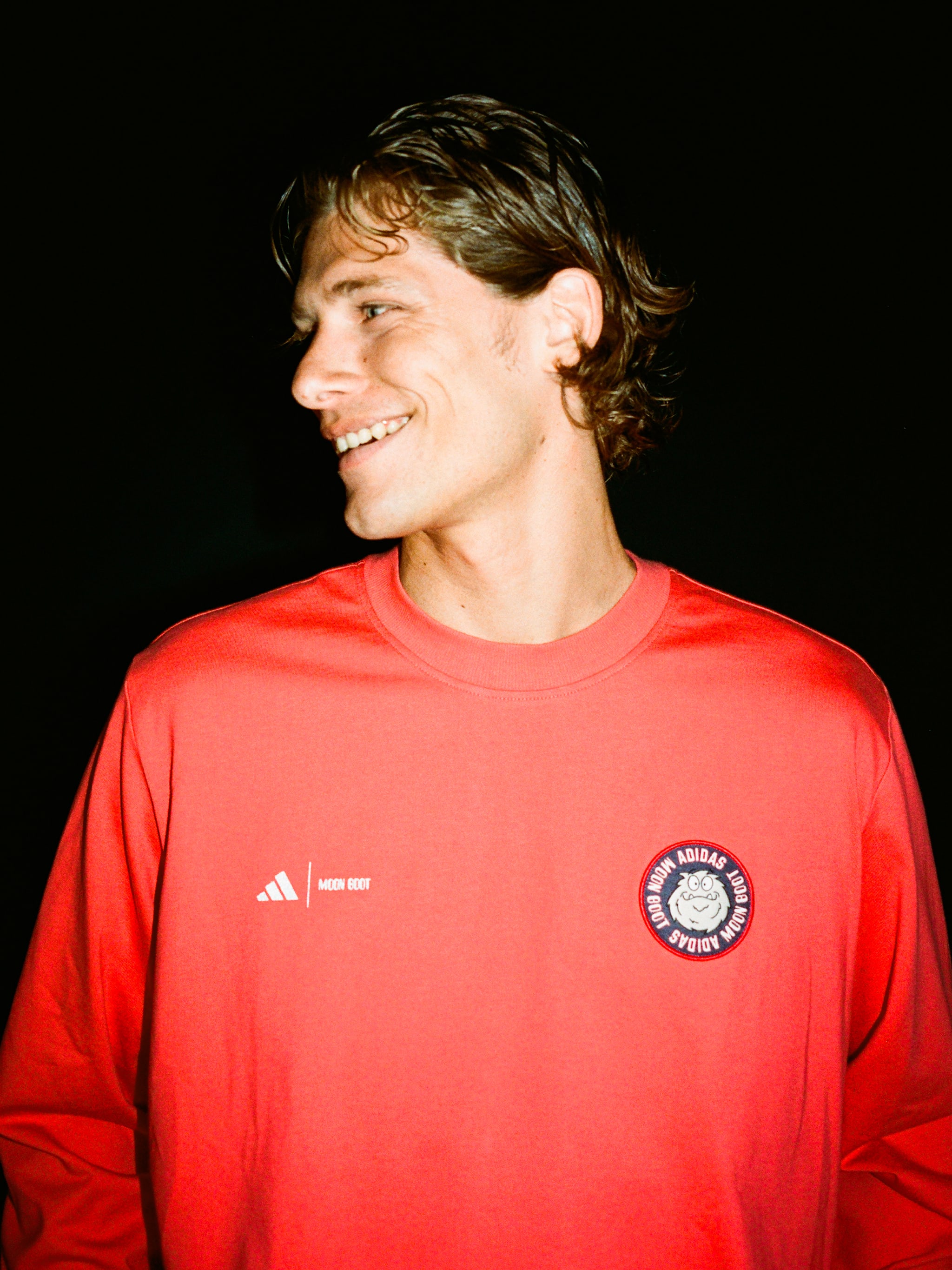 ADIDAS X MOON BOOT RED LONG SLEEVE T-SHIRT image number 0