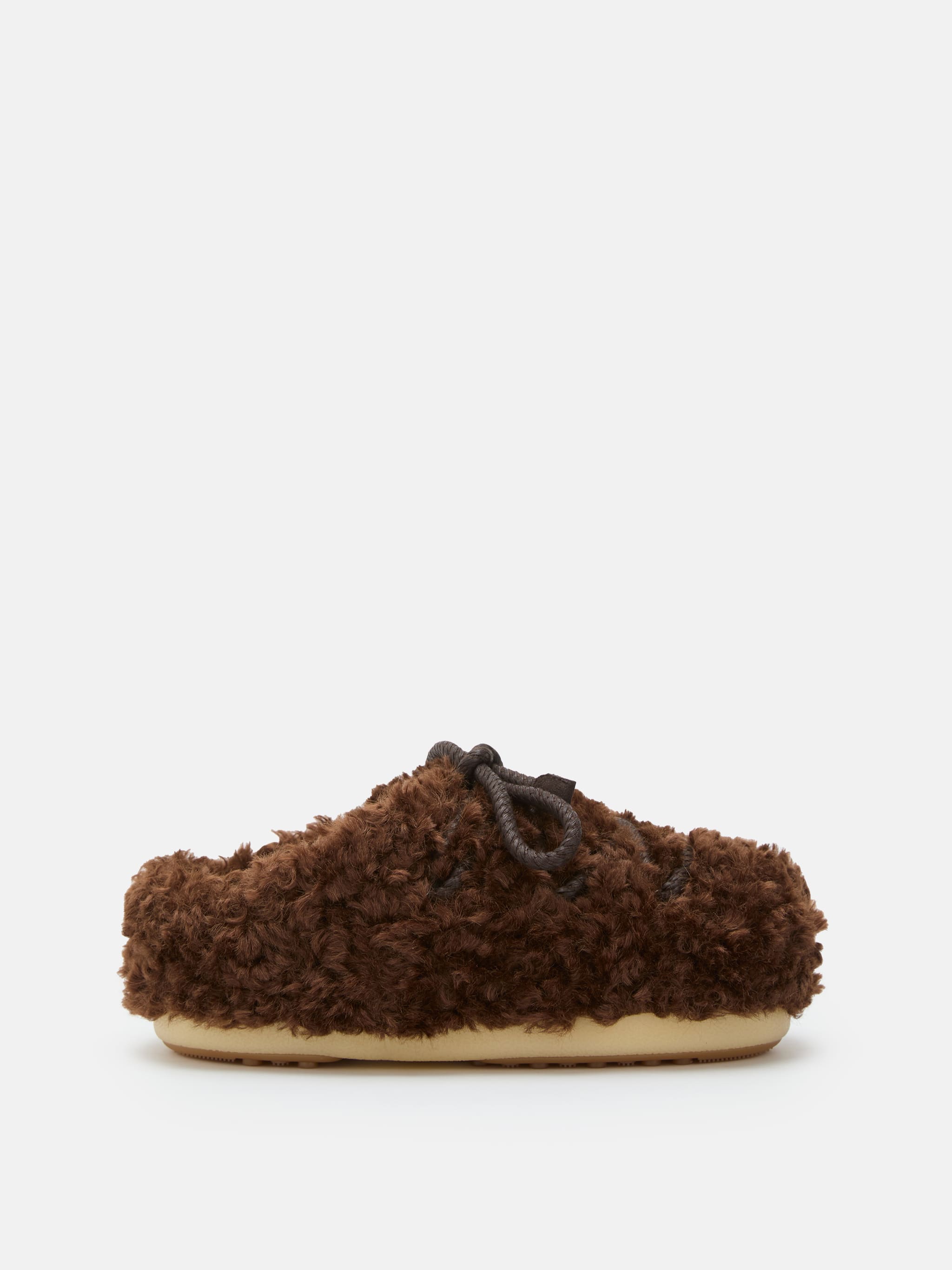 EVX DARK BROWN CURLY MULES EVX DARK BROWN CURLY MULES