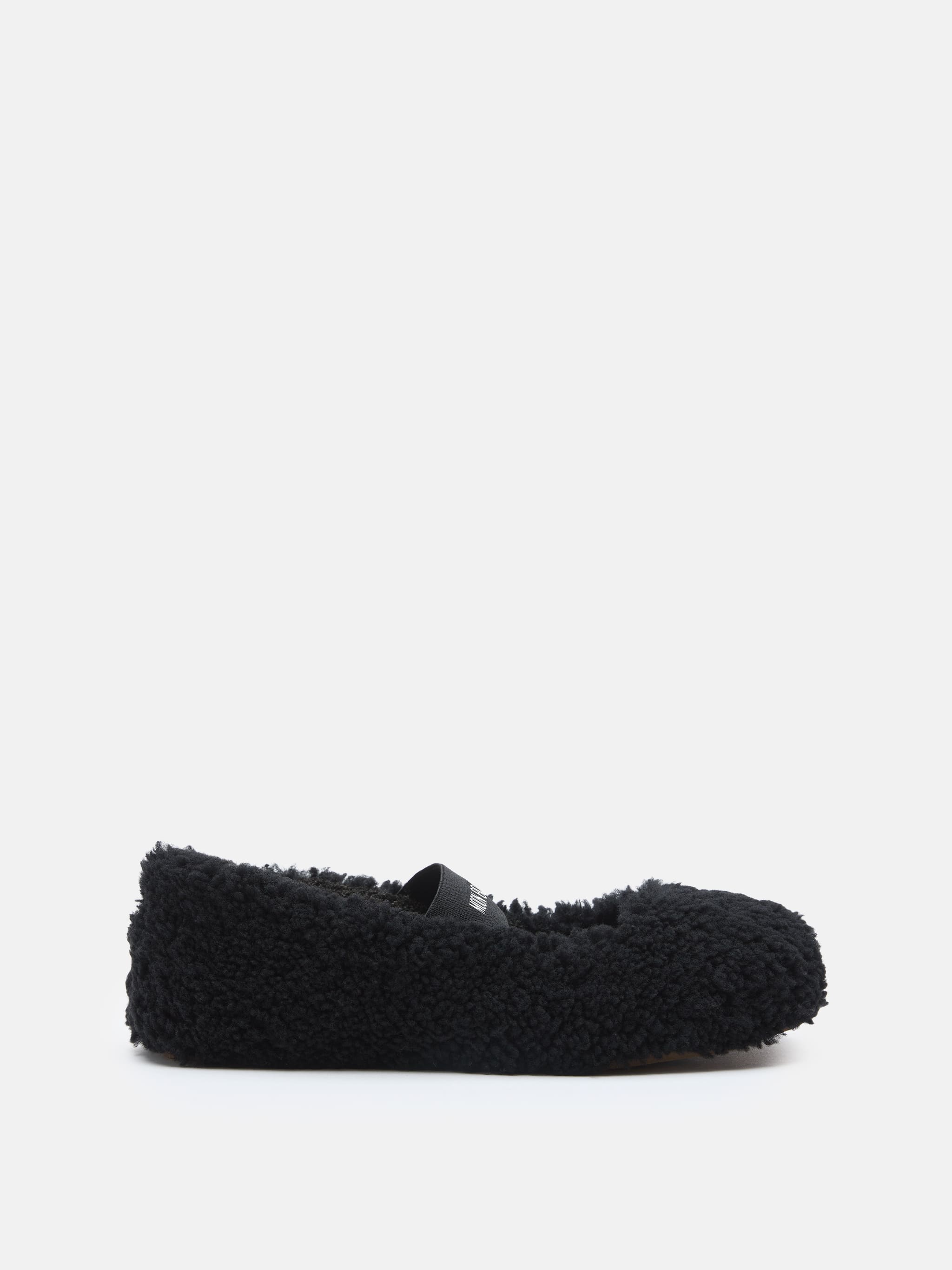 SHEARLING BLACK BALLERINAS image number 0