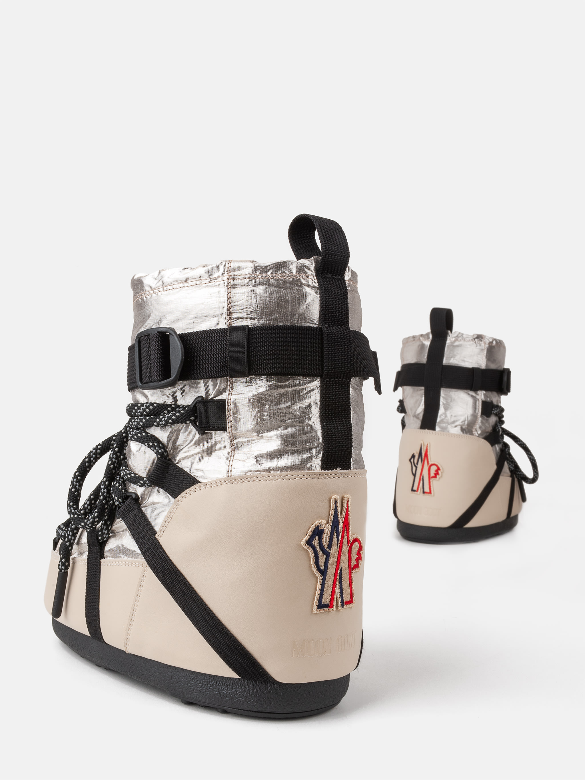 MOON BOOT X MONCLER GRENOBLE ICON LOW PALE GOLD BOOTS image number 3