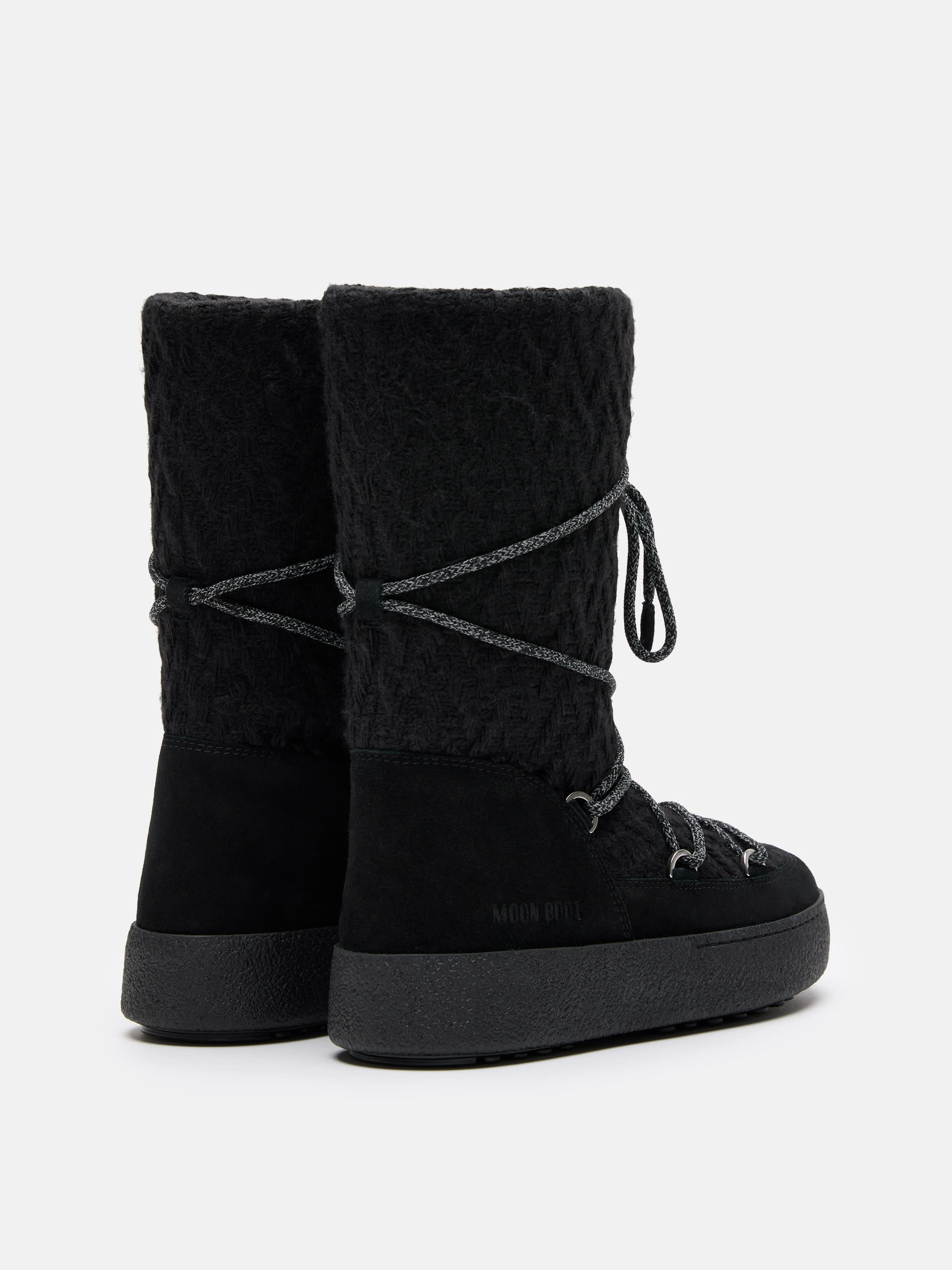 MOON BOOT X GUEST IN RESIDENCE LTRACK BLACK KNIT BOOTS image number 1