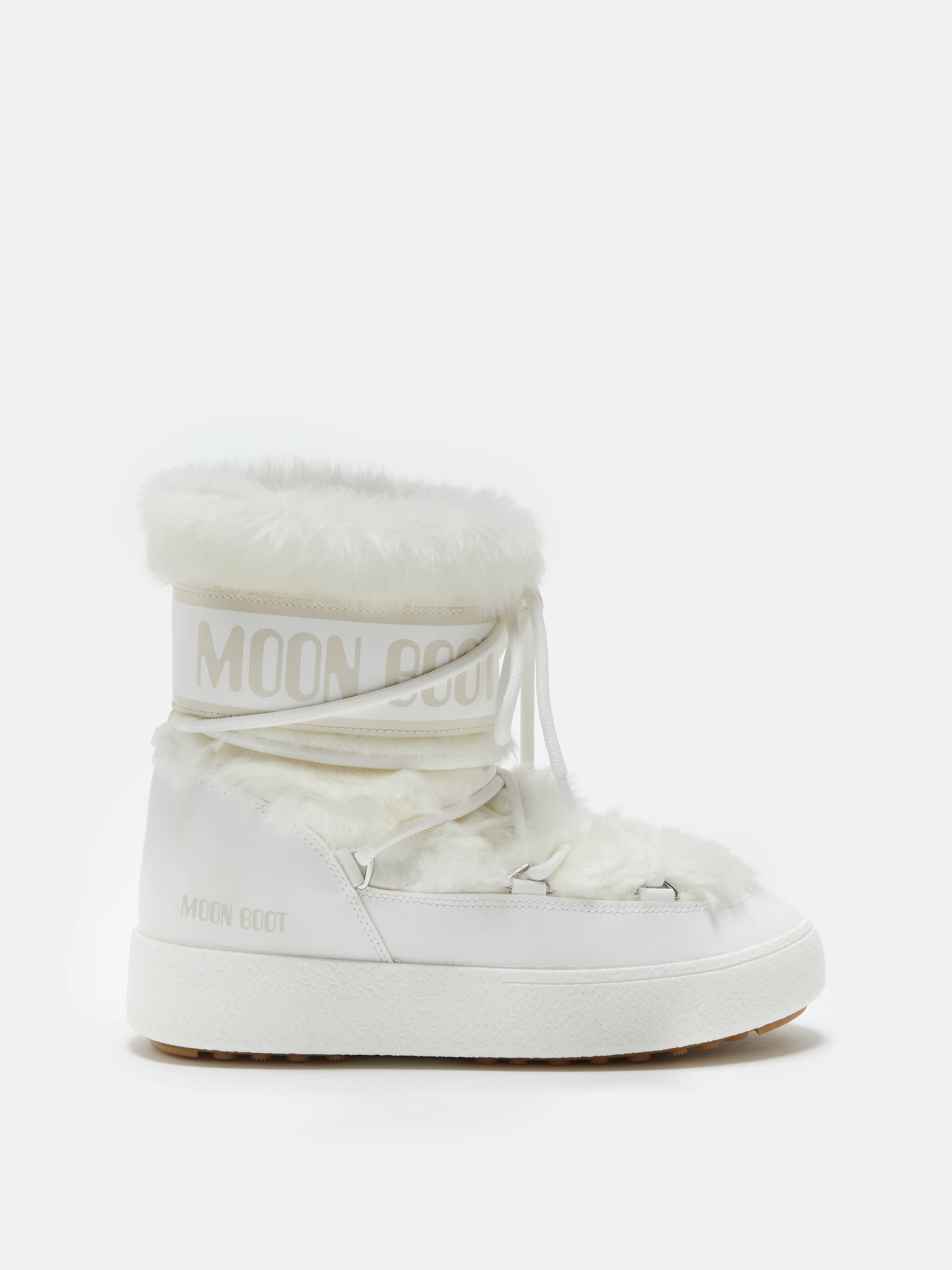 LTRACK LOW WHITE FAUX-FUR BOOTS | Moon Boot®