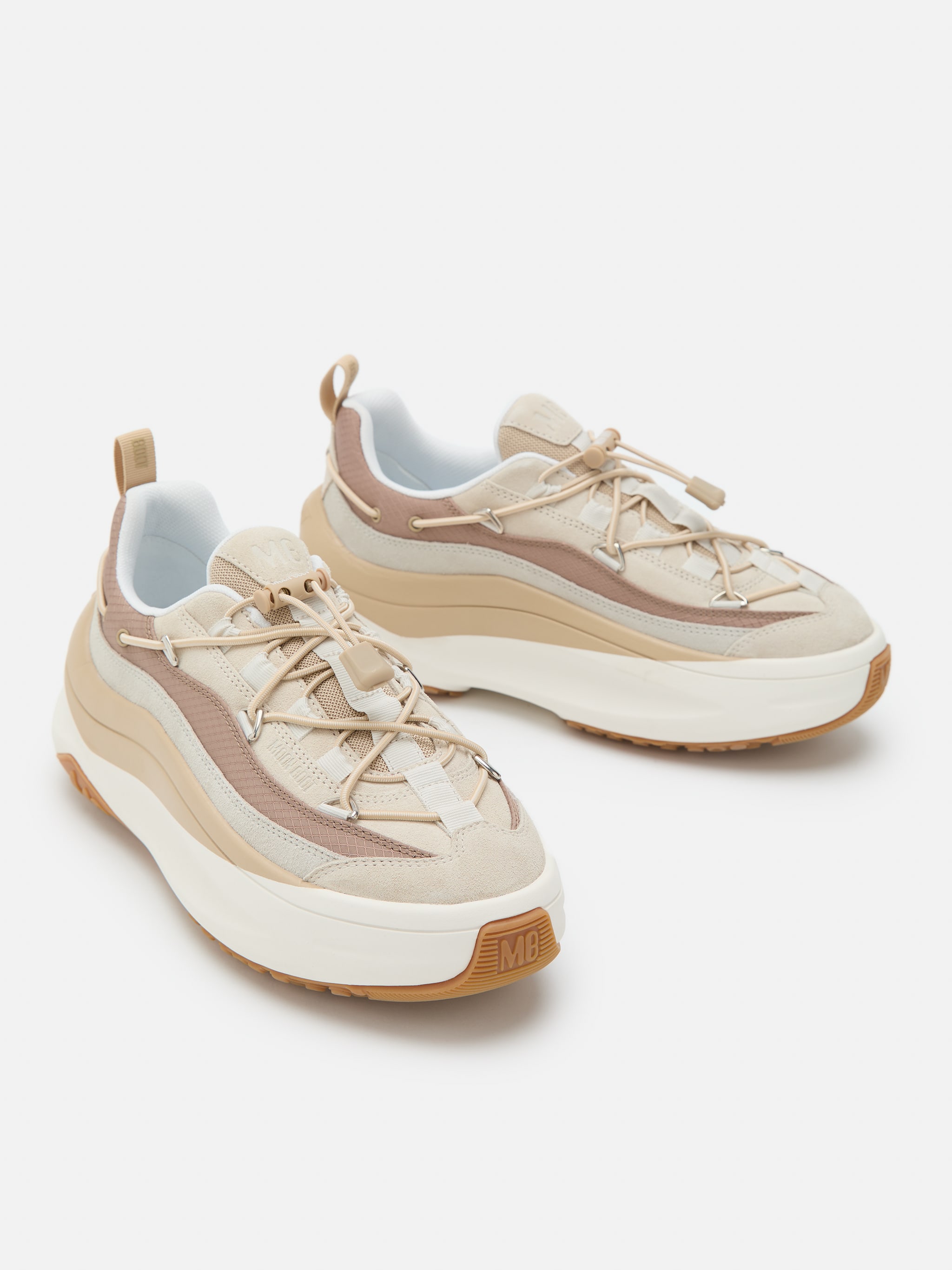 MOON247 XLACE OFF WHITE & TAUPE SNEAKERS image number 3
