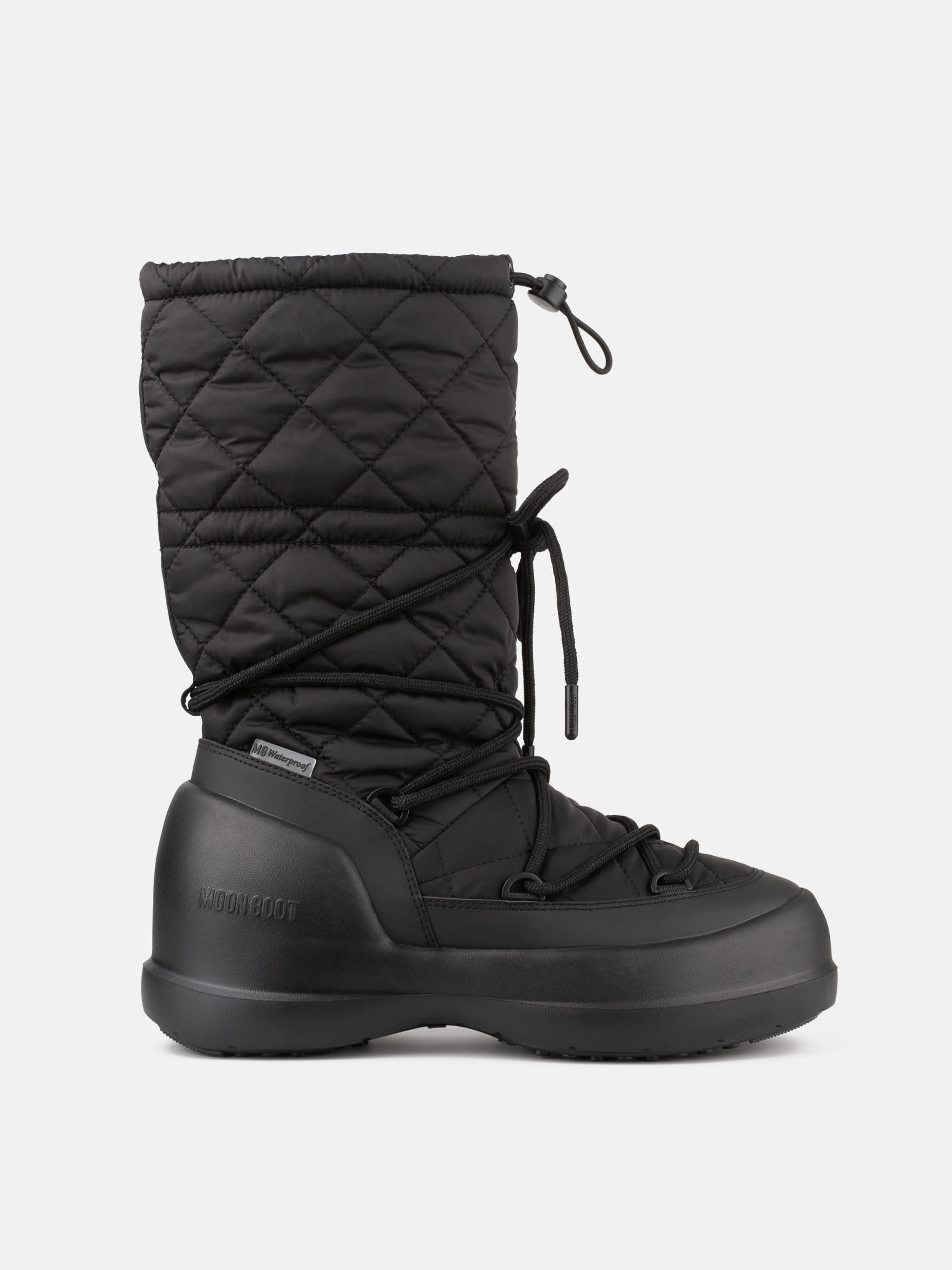 MEZZALUNA BLACK QUILTED HIGH BOOTS image number 0