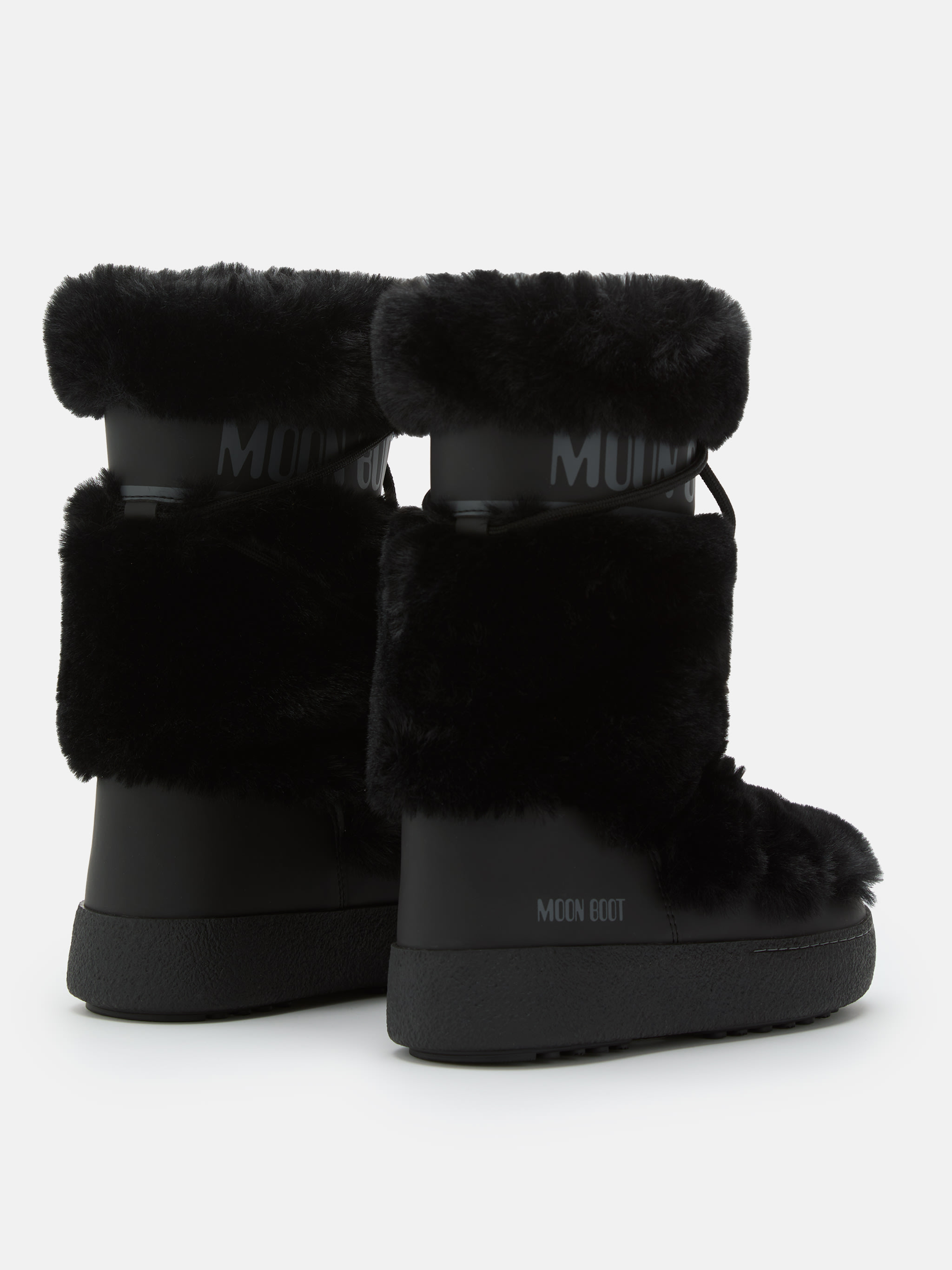 LTRACK BLACK FAUX-FUR HIGH BOOTS