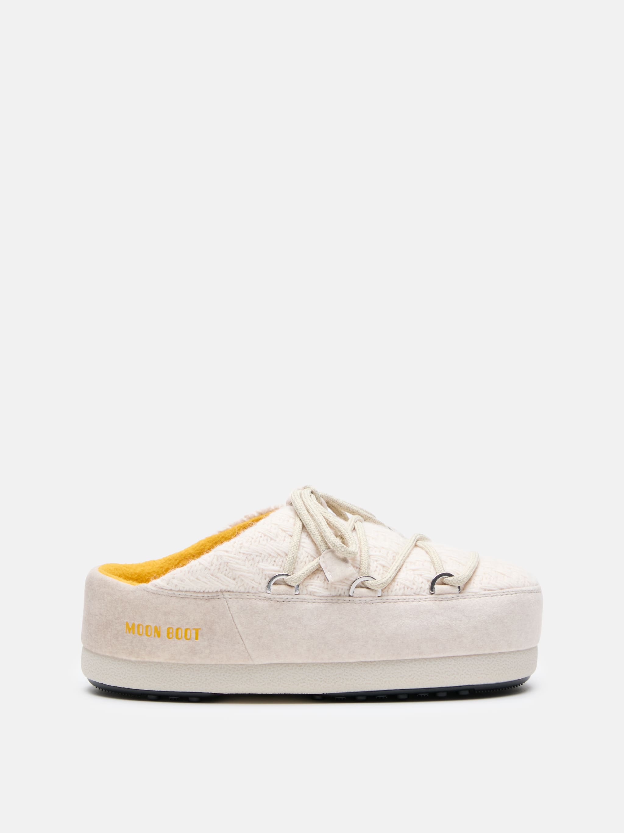 MOON BOOT X GUEST IN RESIDENCE EVX WHITE SAND KNIT MULES image number 0