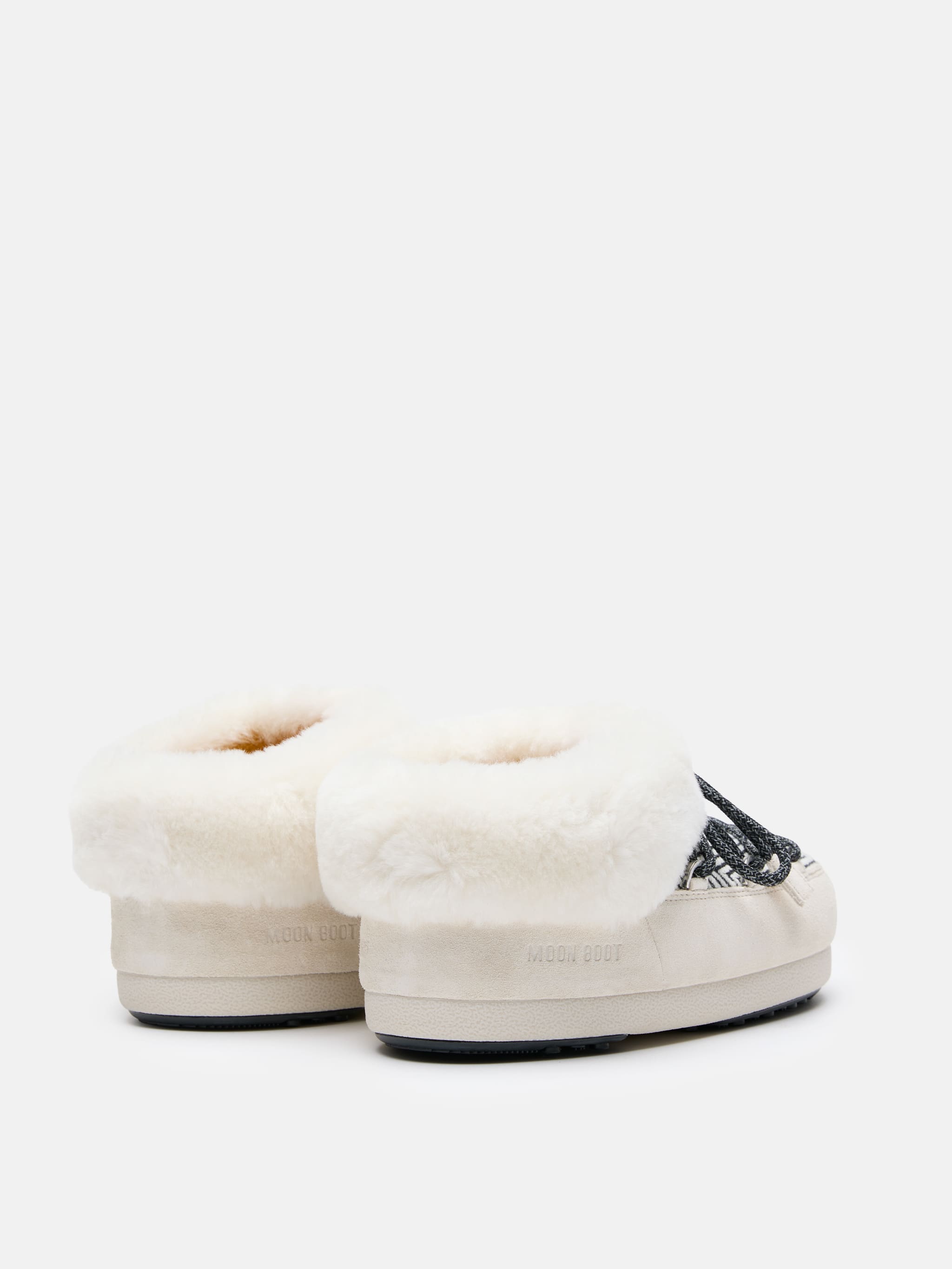 MOON BOOT X GUEST IN RESIDENCE EVX CHALET WHITE SAND FAUX FUR MULES image number 1