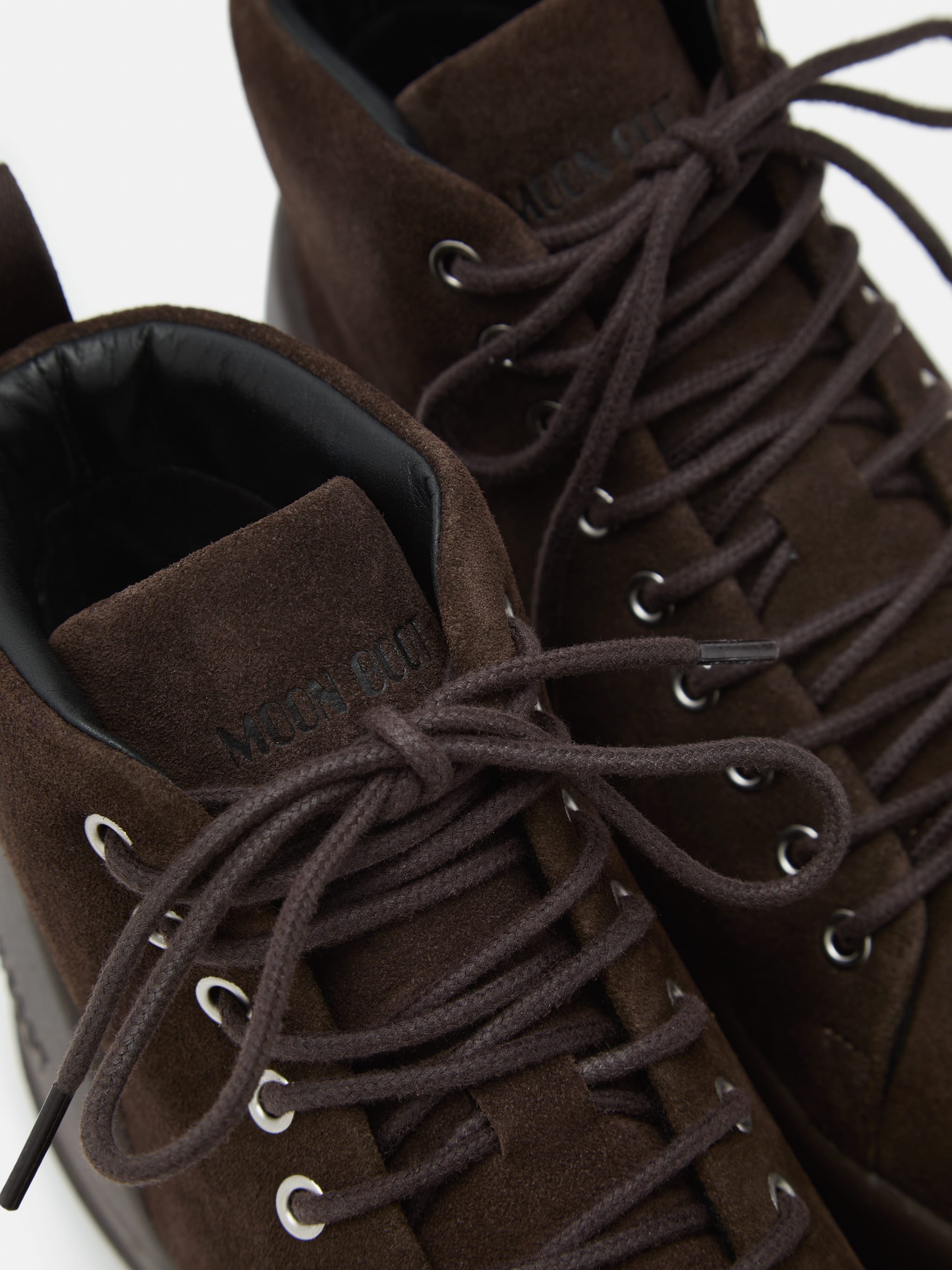 MEZZALUNA DARK BROWN SUEDE LACE UP MID BOOTS image number 2