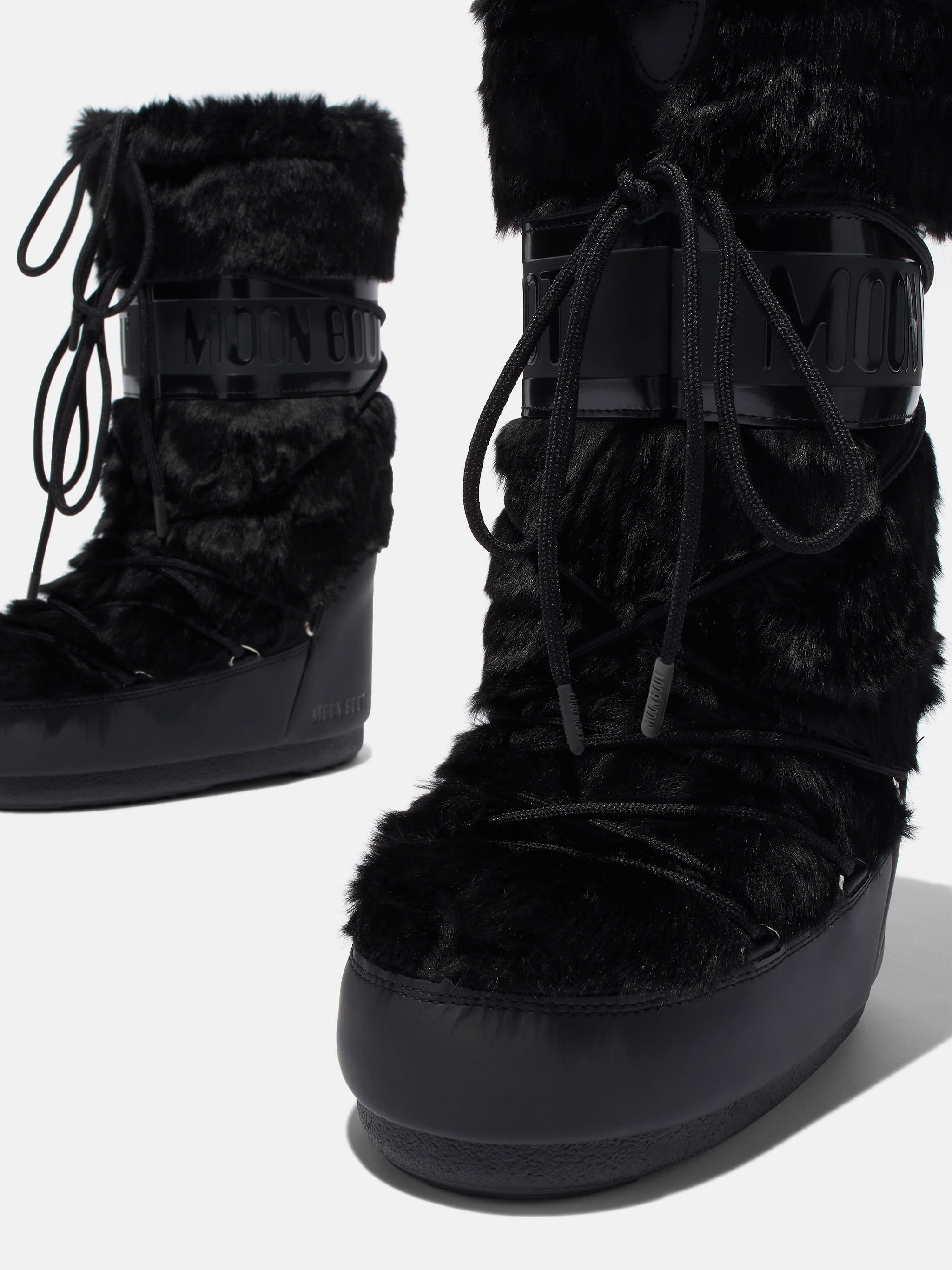 ICON BLACK FAUX-FUR BOOTS | Moon Boot®