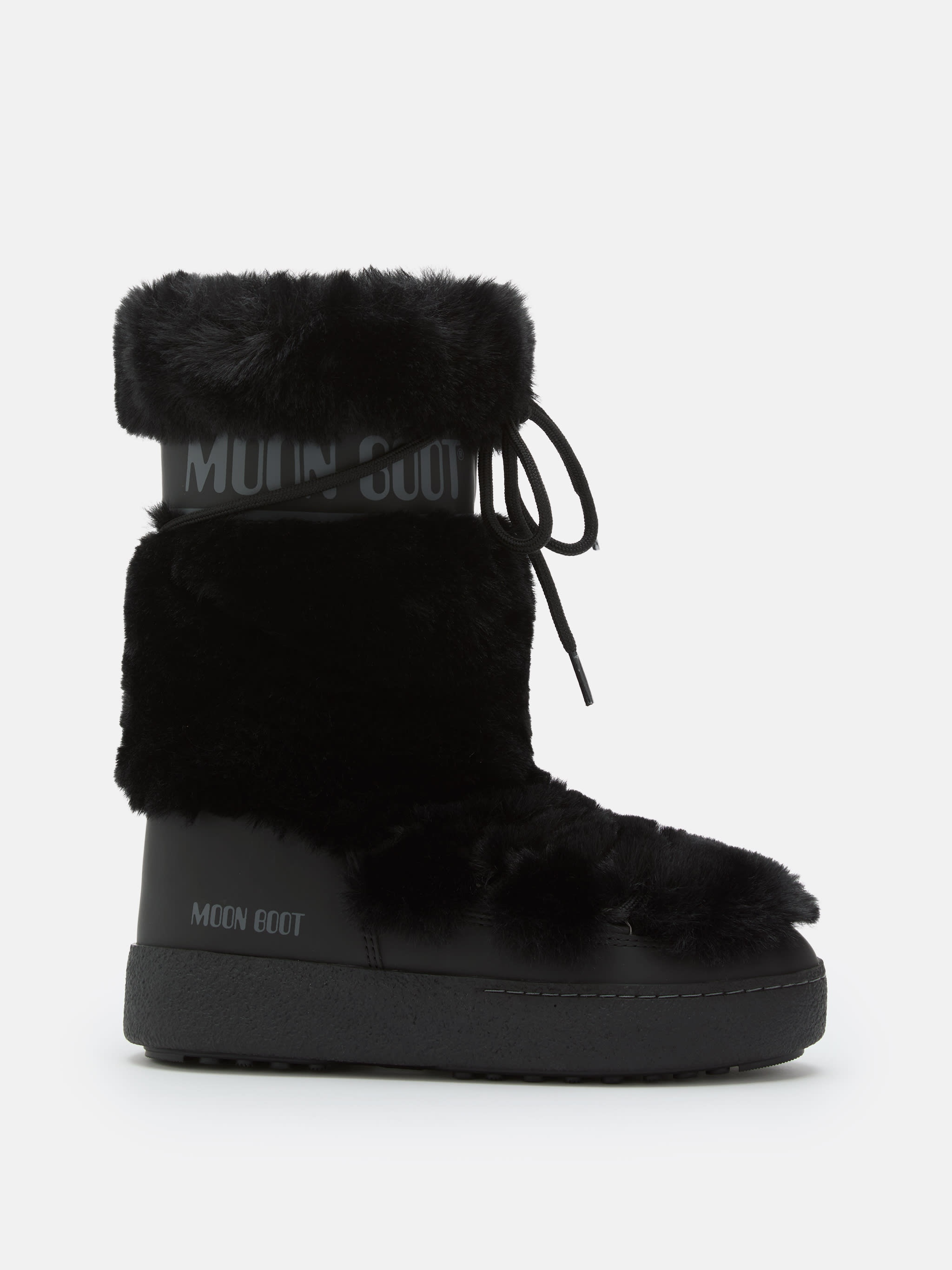 LTRACK BLACK FAUX-FUR HIGH BOOTS image number 0