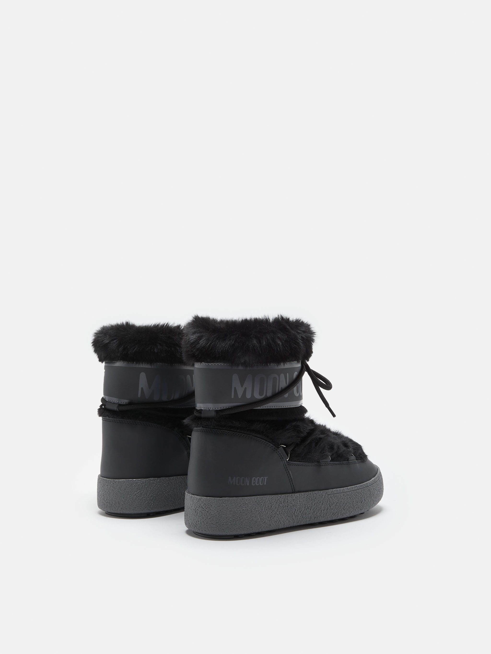 LTRACK LOW BLACK FAUX-FUR BOOTS | Moon Boot®