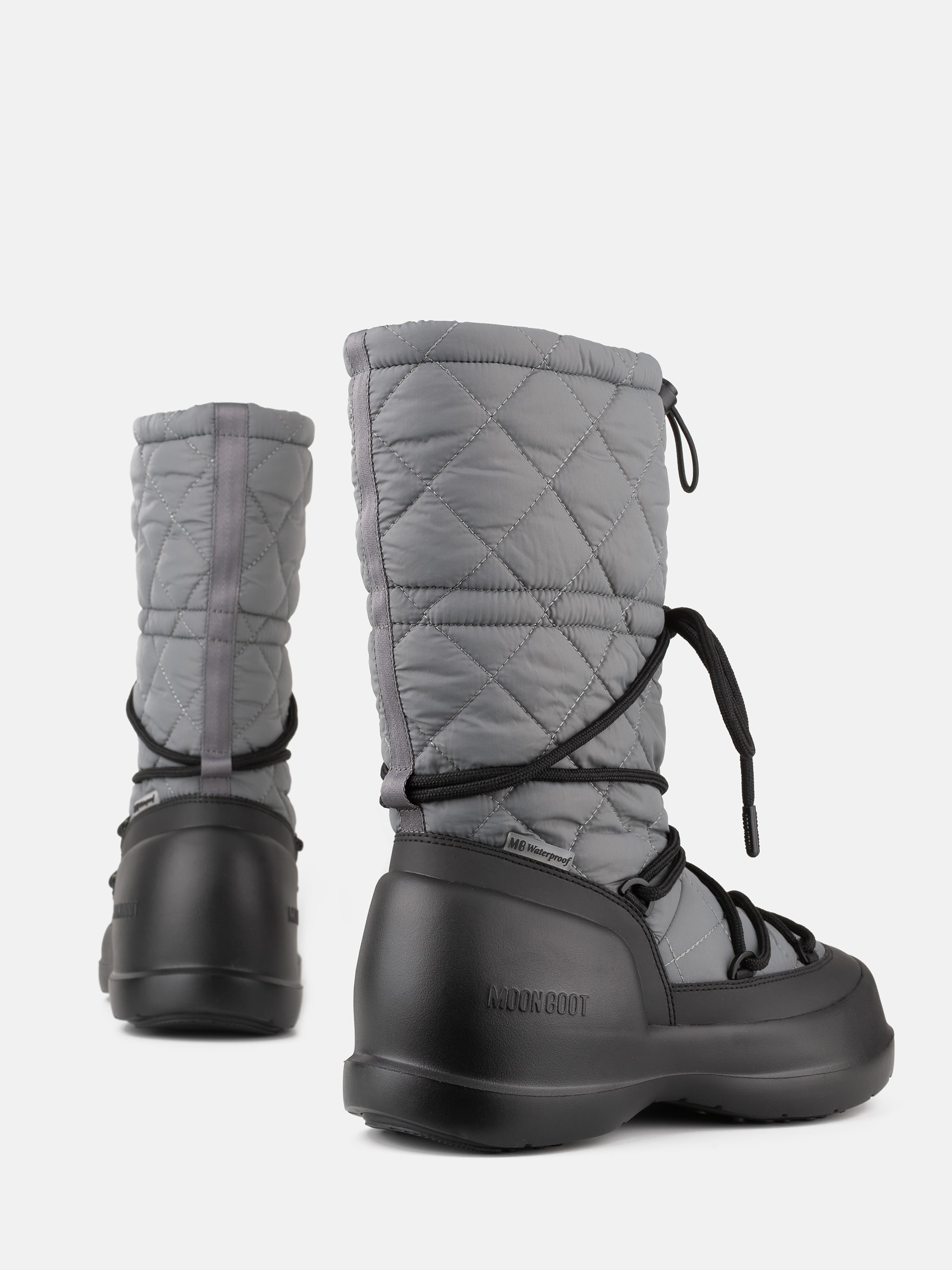 MEZZALUNA GREY QUILTED HIGH BOOTS image number 2