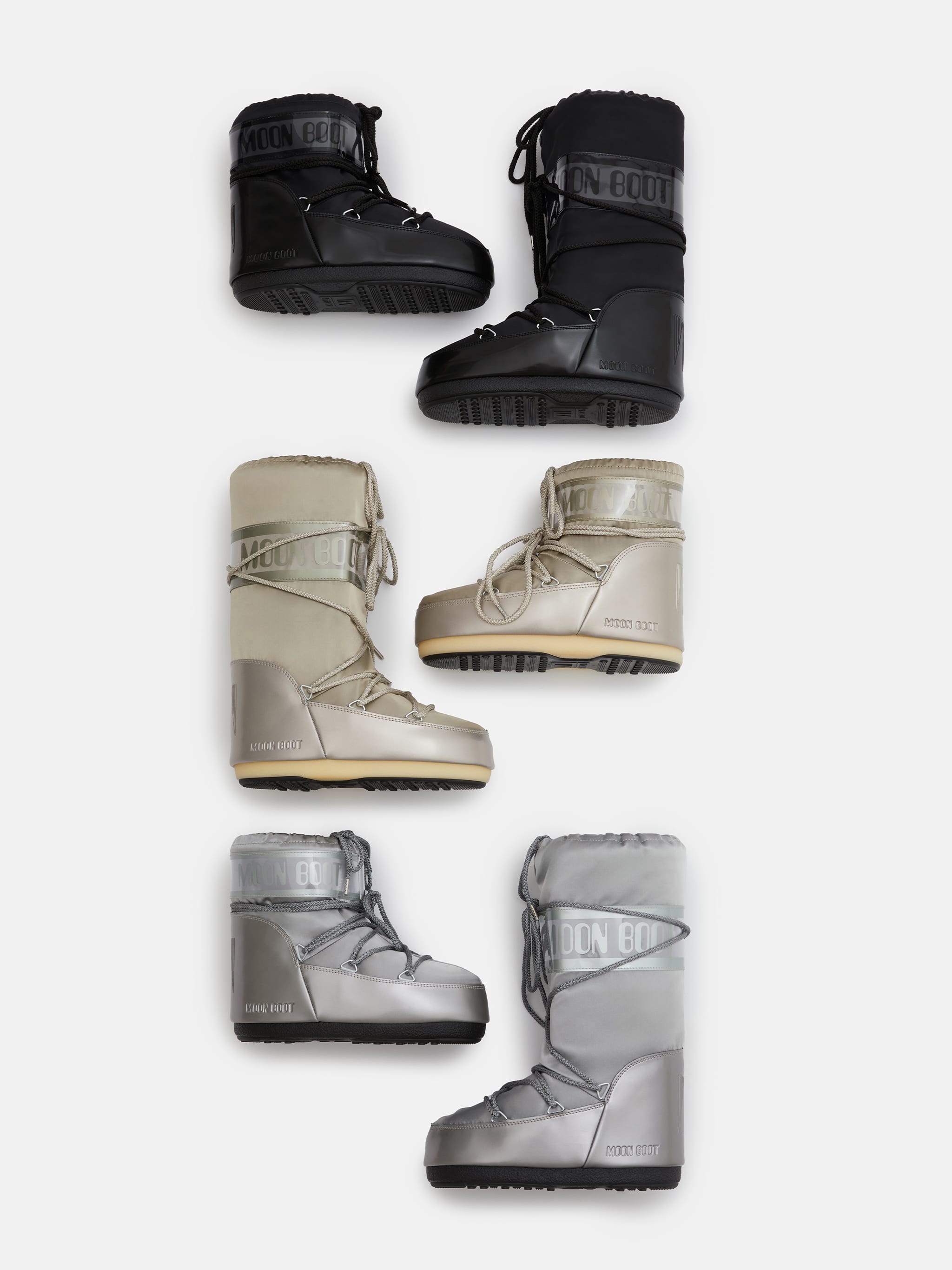ミドルブーツ MOON BOOT ICON LOW GLANCE BLACK SATIN BOOTS BLACK ICON LOW GLANCE BLACK SATIN BOOTS | Moon Boot®