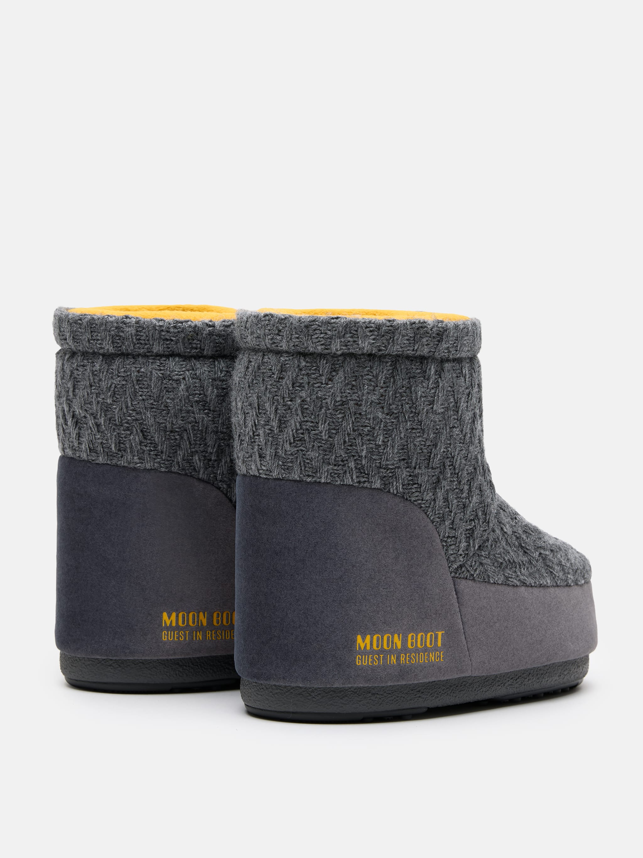MOON BOOT X GUEST IN RESIDENCE ICON LOW NO LACE GREY KNIT BOOTS image number 1