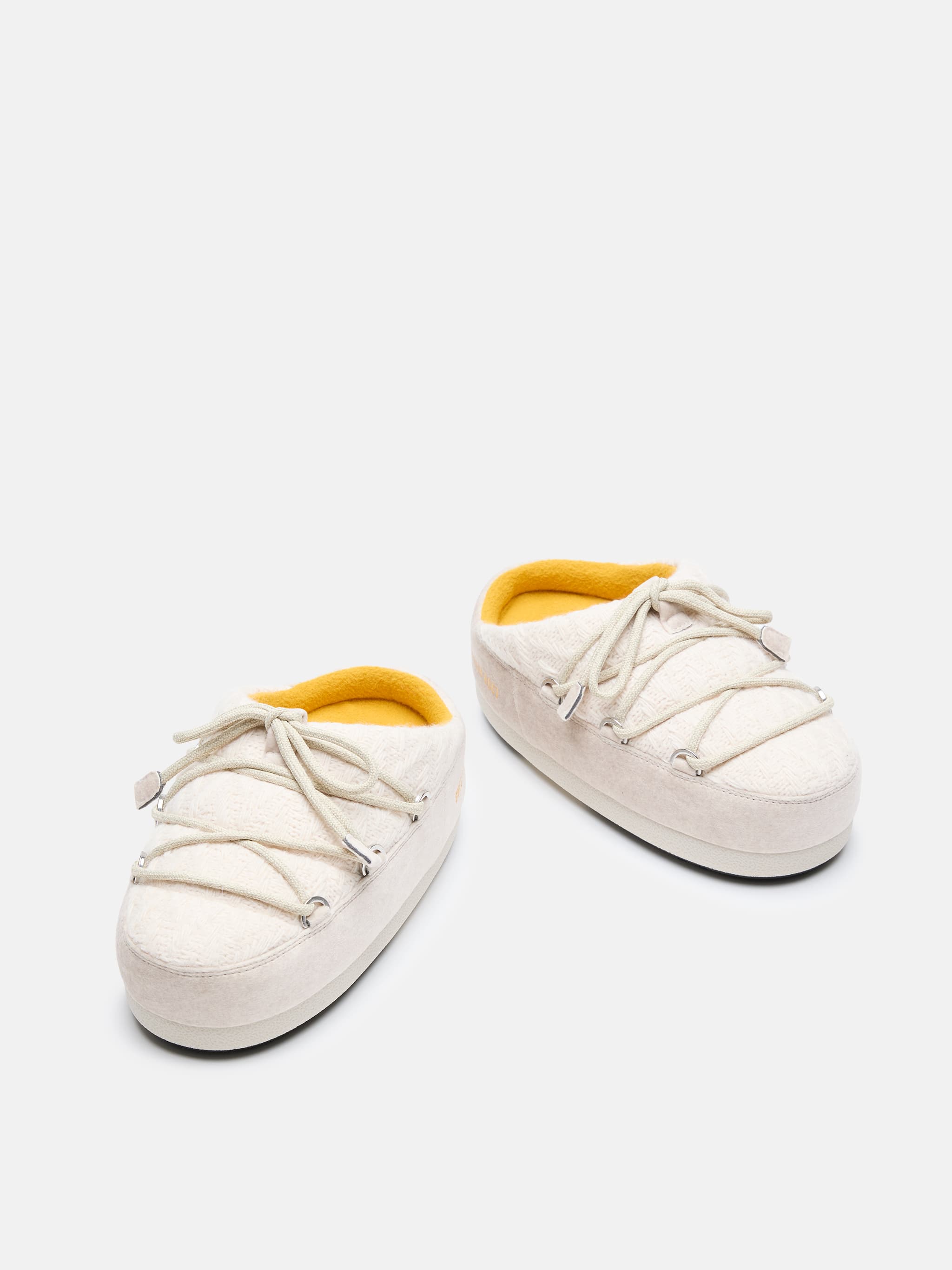 MOON BOOT X GUEST IN RESIDENCE EVX WHITE SAND KNIT MULES image number 2