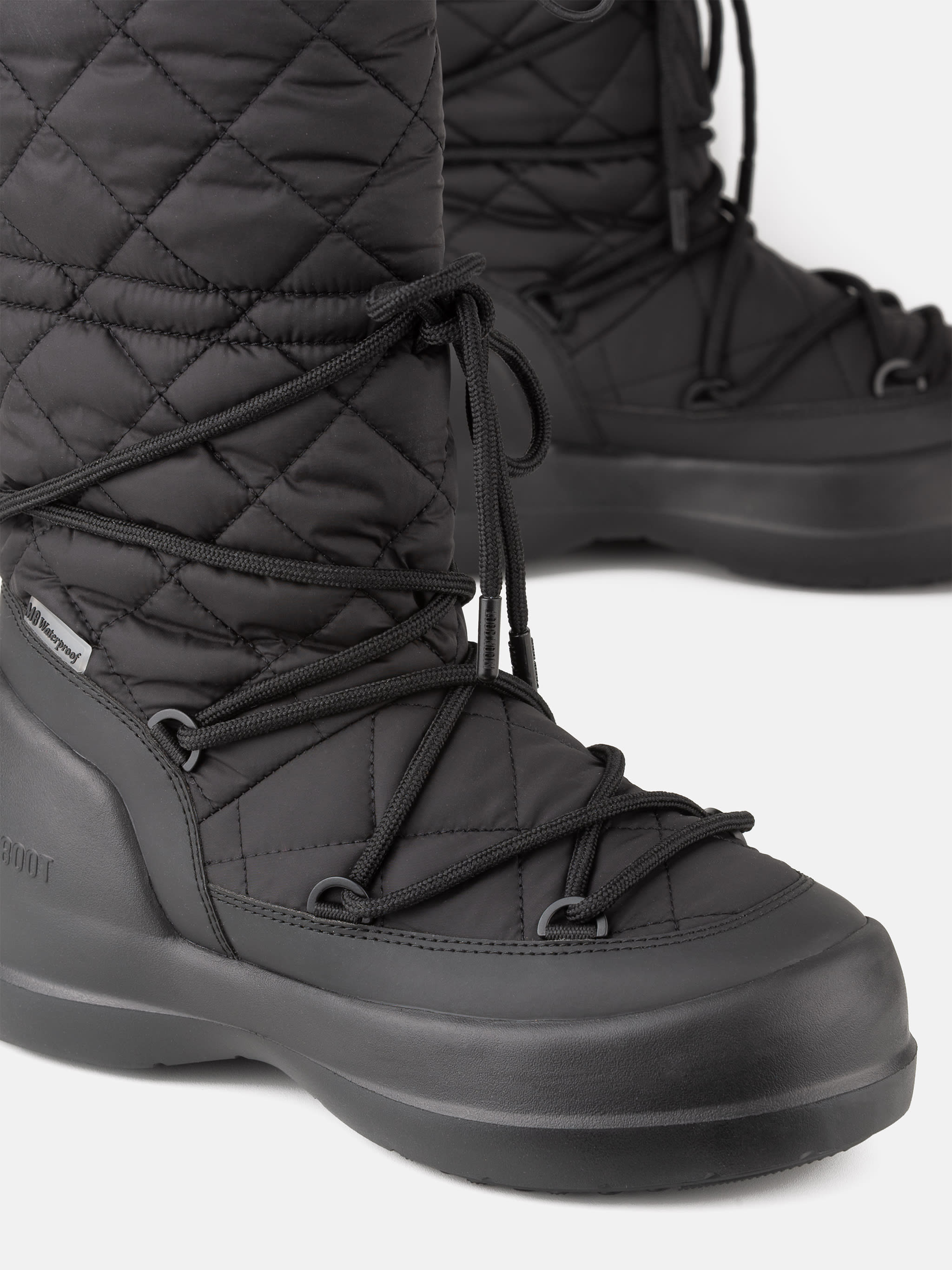 MEZZALUNA BLACK QUILTED HIGH BOOTS image number 3