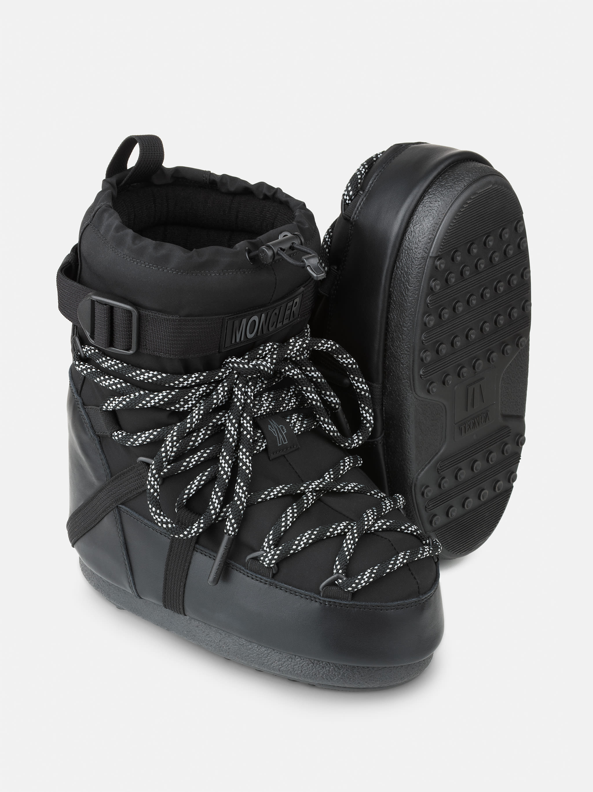 MOON BOOT X MONCLER GRENOBLE ICON LOW BLACK BOOTS image number 2