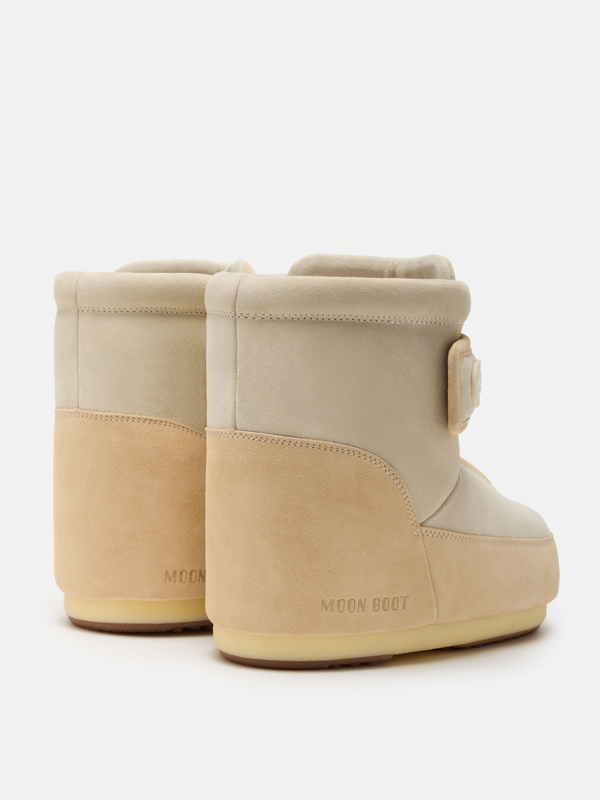 MOON BOOT X VANDYTHEPINK&reg; ICON STRAP BEIGE SUEDE BOOTS