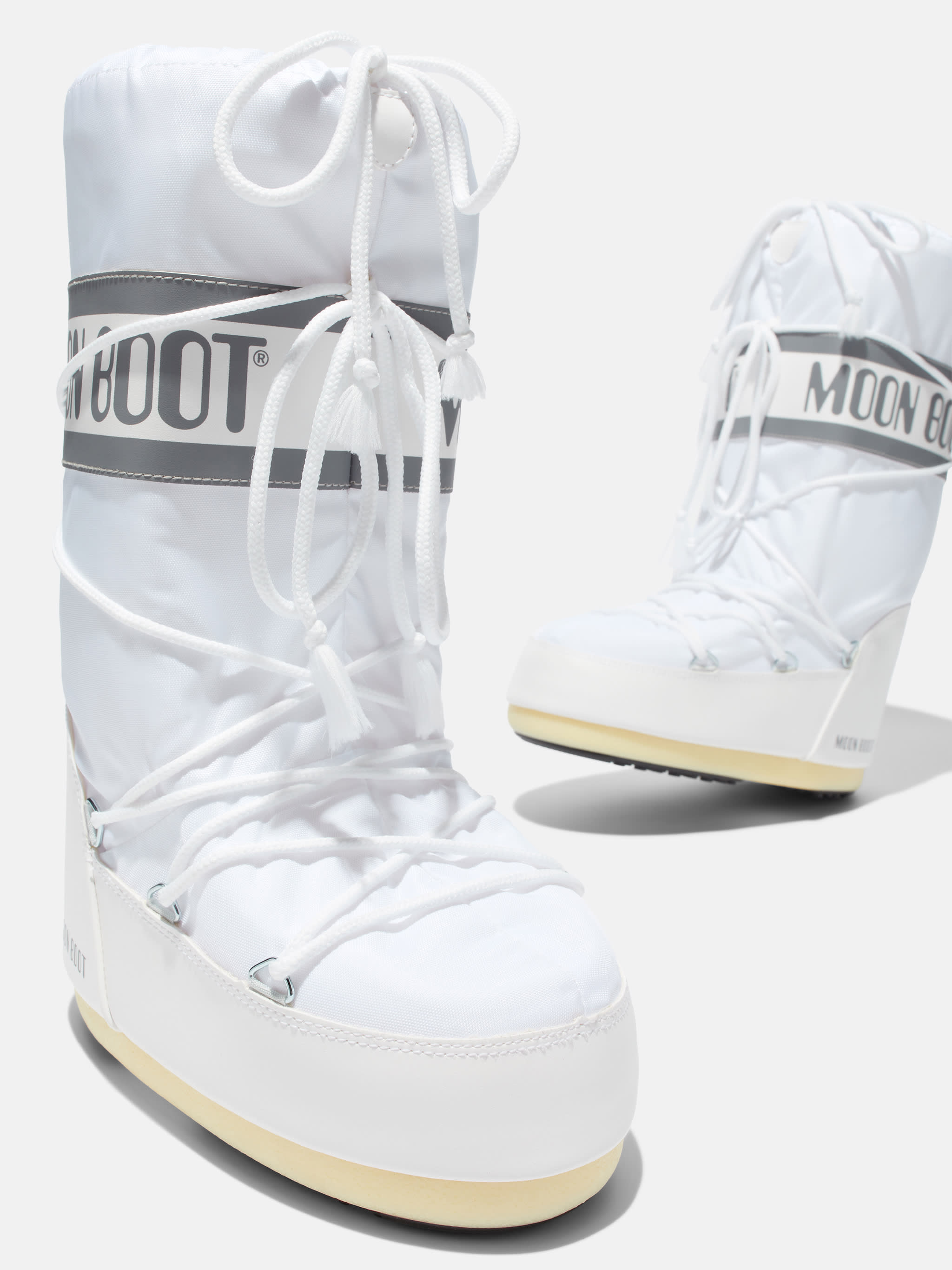 【未使用】MOON BOOT ミッドカフ Icon Nylon White ICON WHITE NYLON BOOTS | Moon Boot®