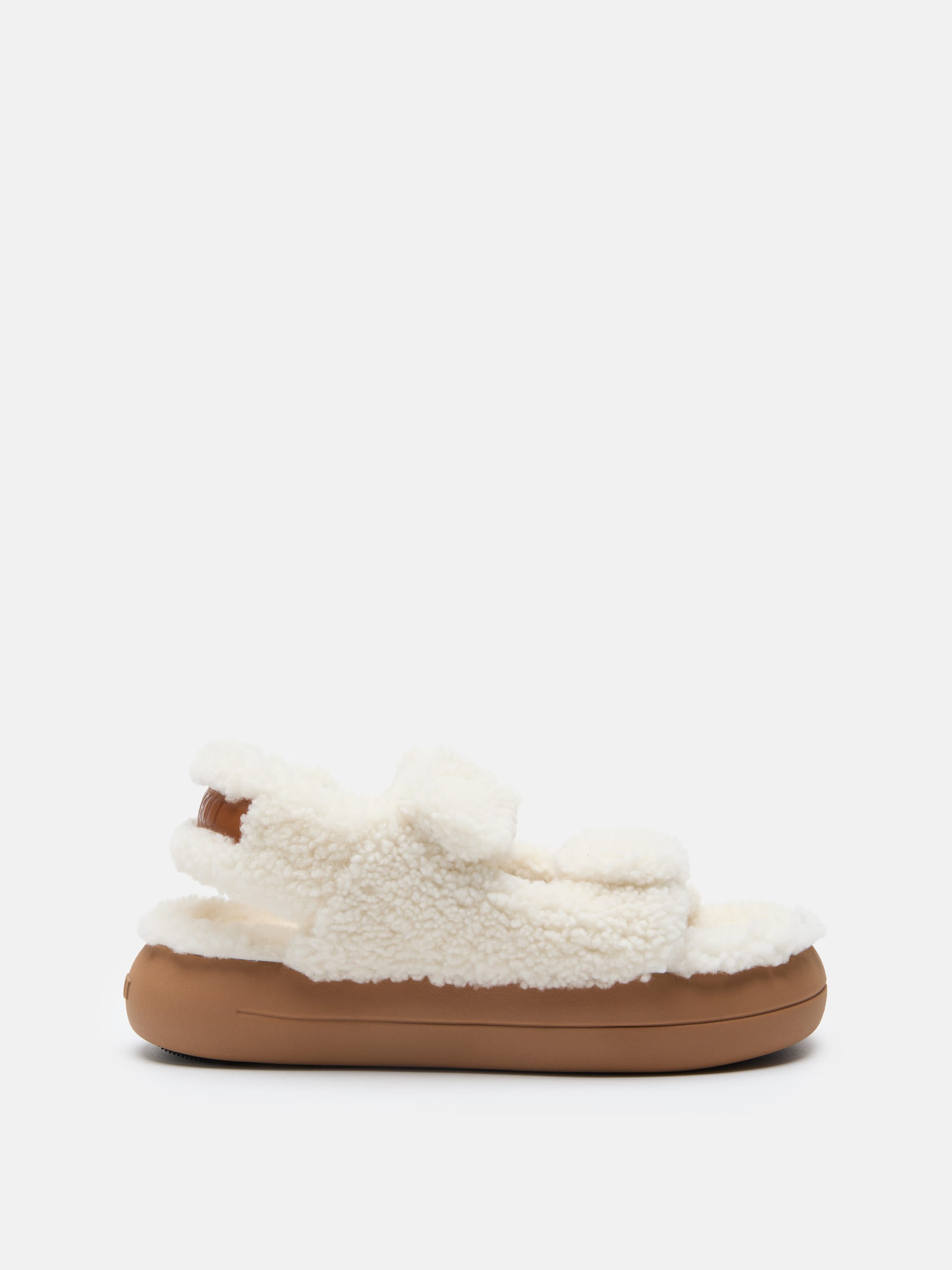 SHEARLING WHITE SANDALS