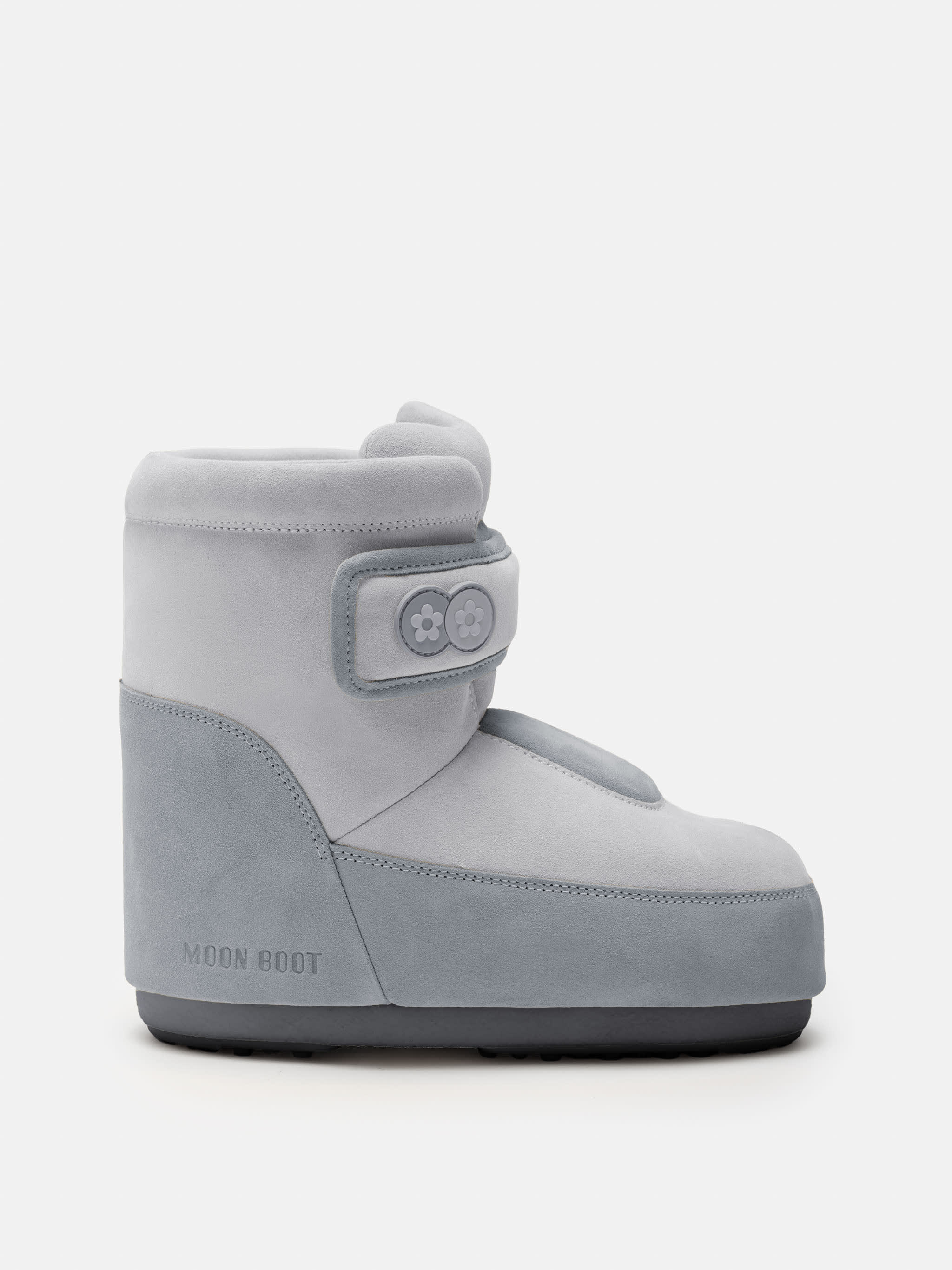 MOON BOOT X VANDYTHEPINK&reg; ICON STRAP GREY SUEDE BOOTS