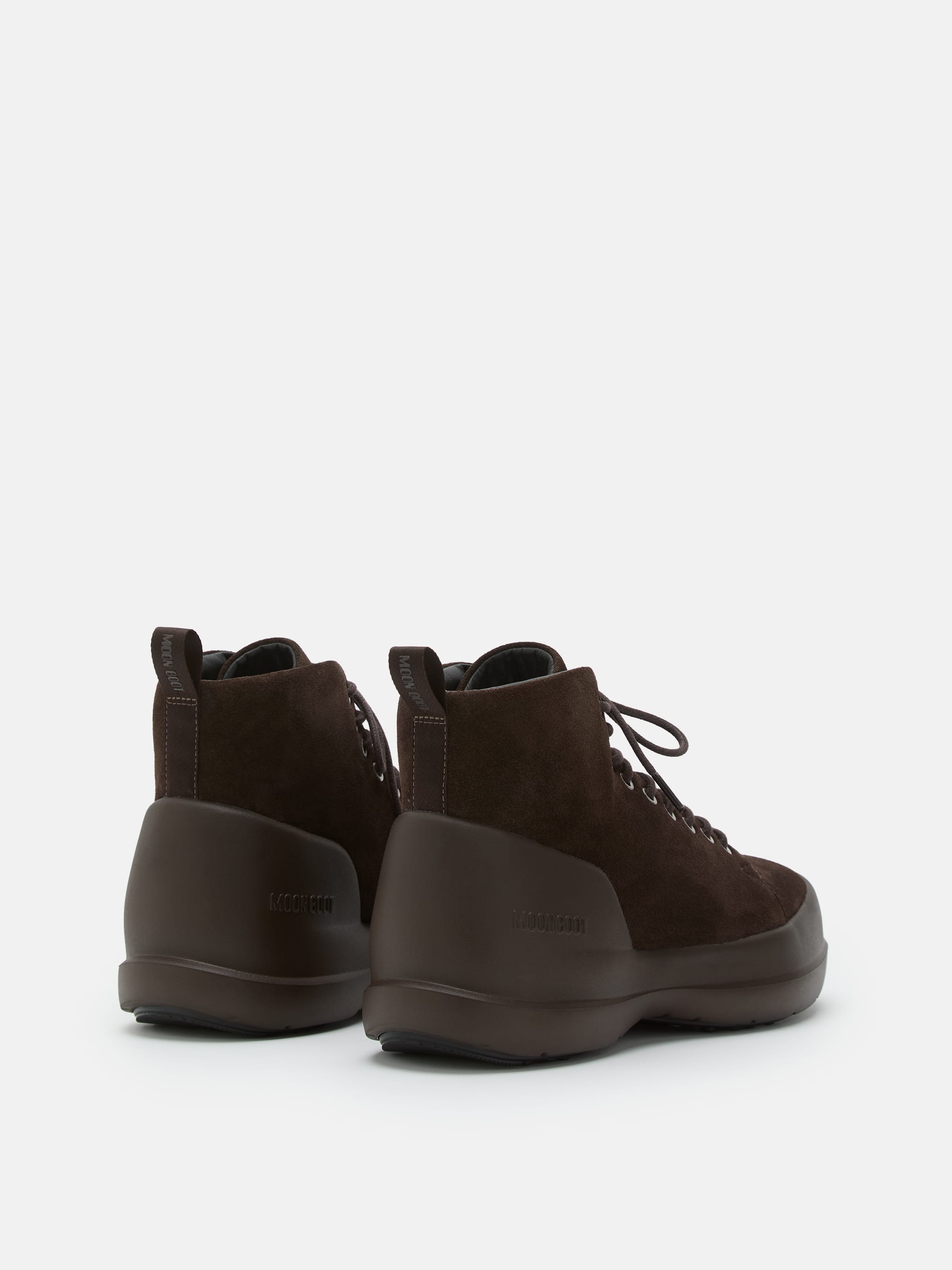 MEZZALUNA DARK BROWN SUEDE LACE UP MID BOOTS image number 1