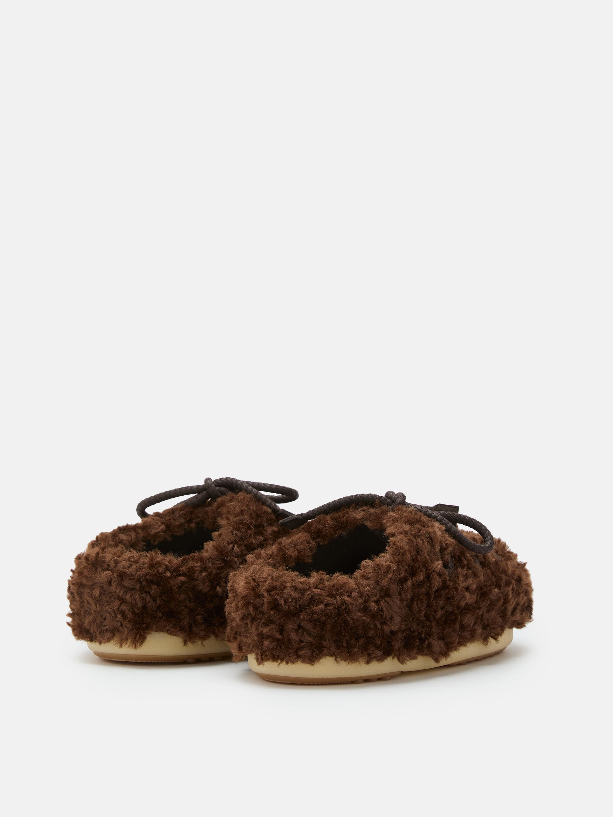 EVX DARK BROWN CURLY MULES EVX DARK BROWN CURLY MULES