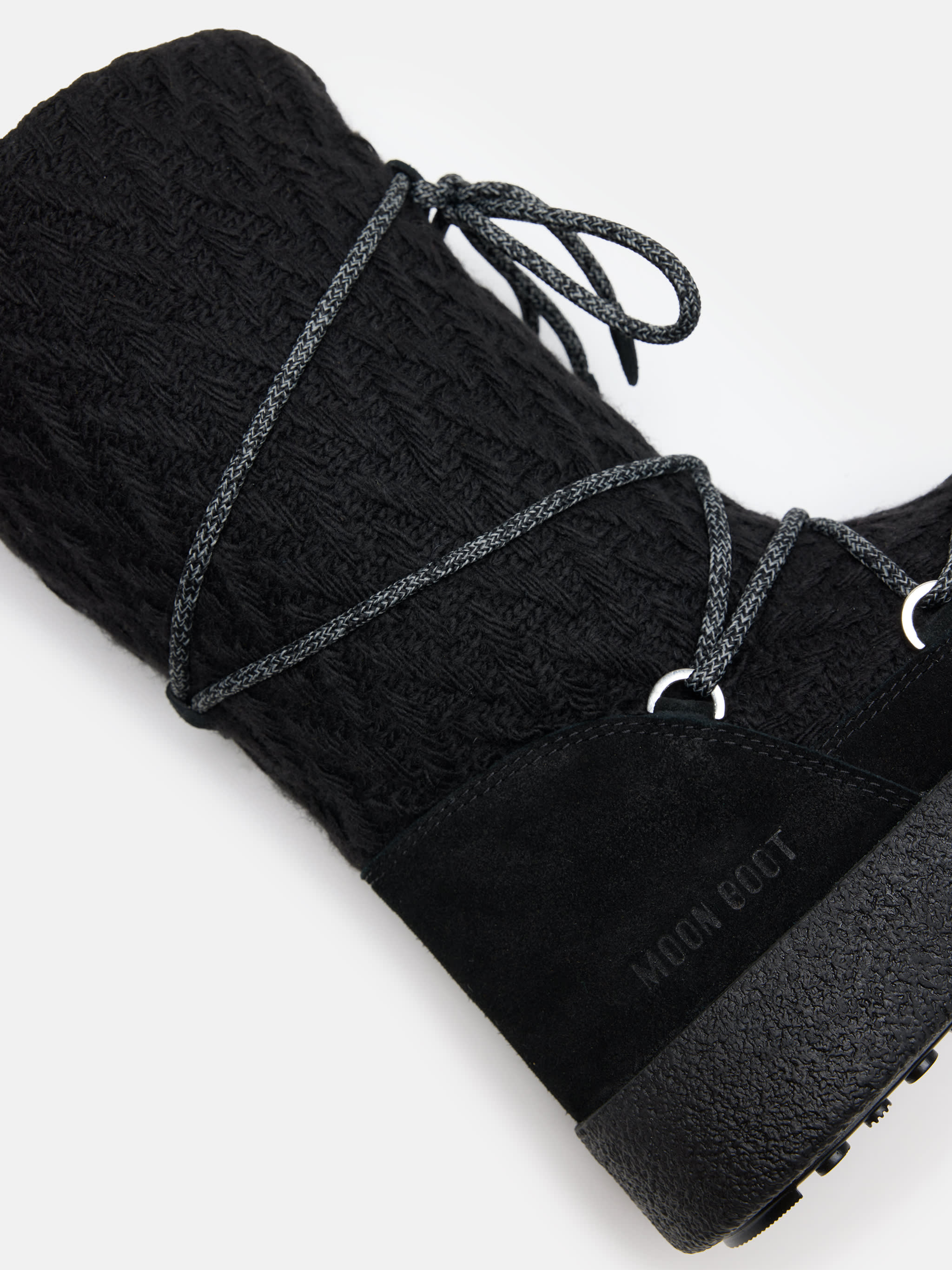 MOON BOOT X GUEST IN RESIDENCE LTRACK BLACK KNIT BOOTS image number 3