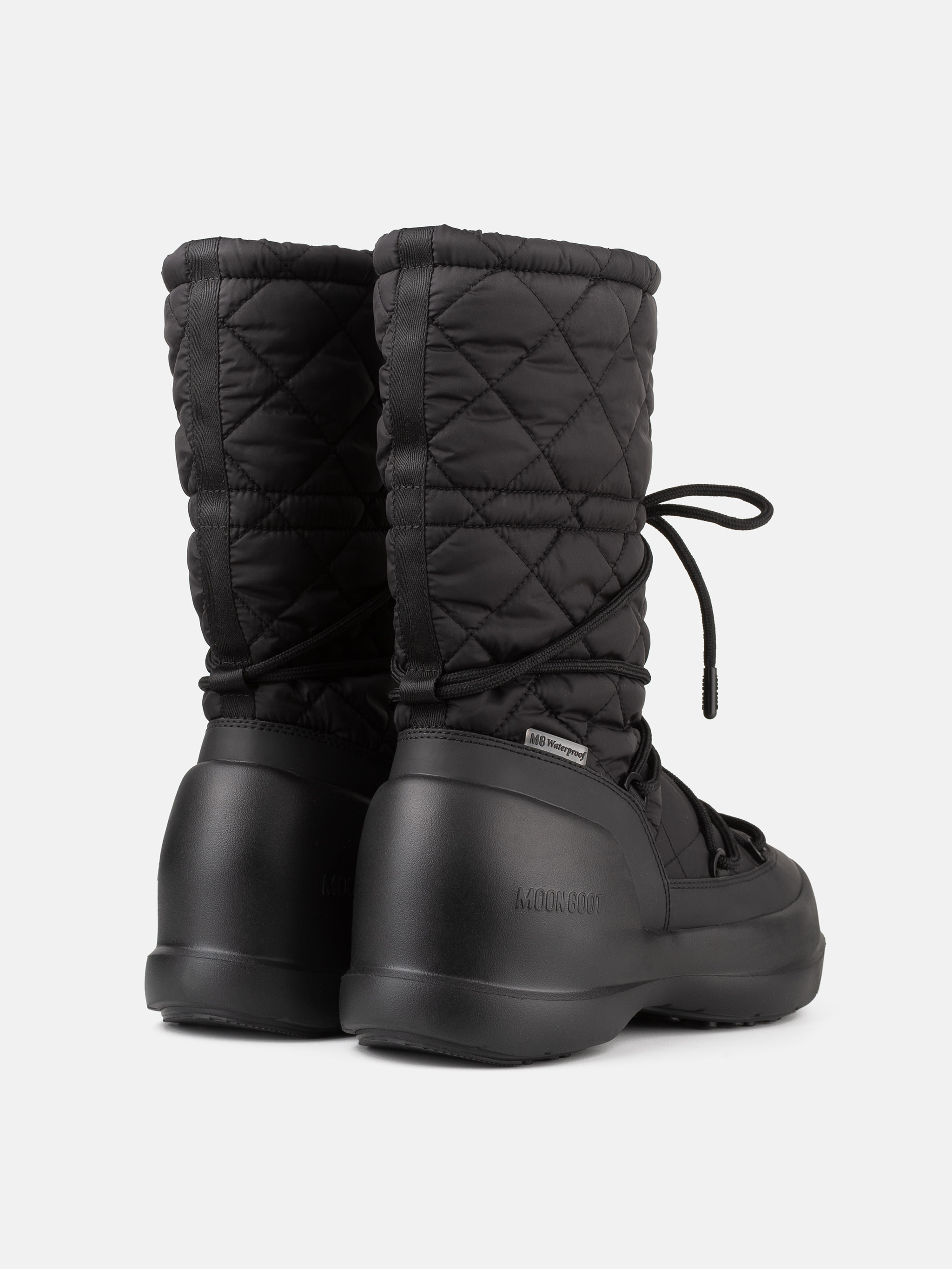 MEZZALUNA BLACK QUILTED HIGH BOOTS image number 1