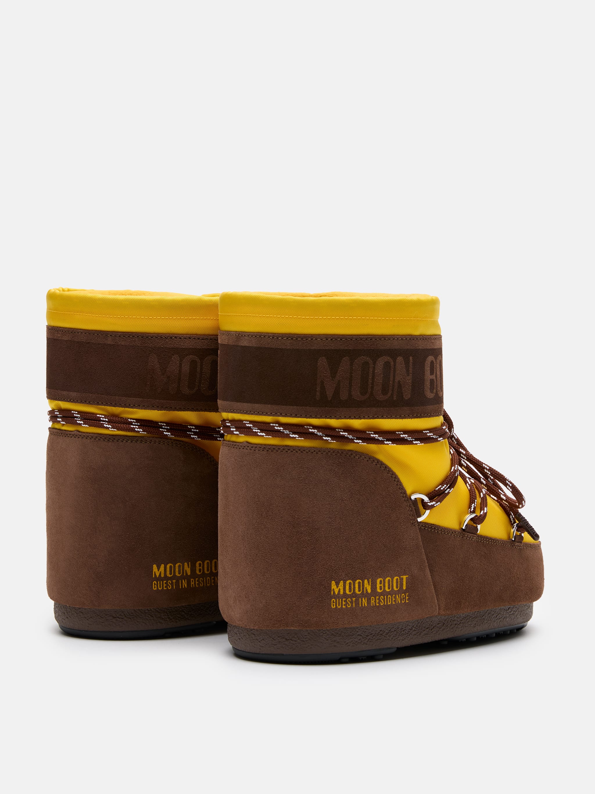 MOON BOOT X GUEST IN RESIDENCE ICON LOW NYLON SUNFLOWER & COCOA BOOTS image number 1