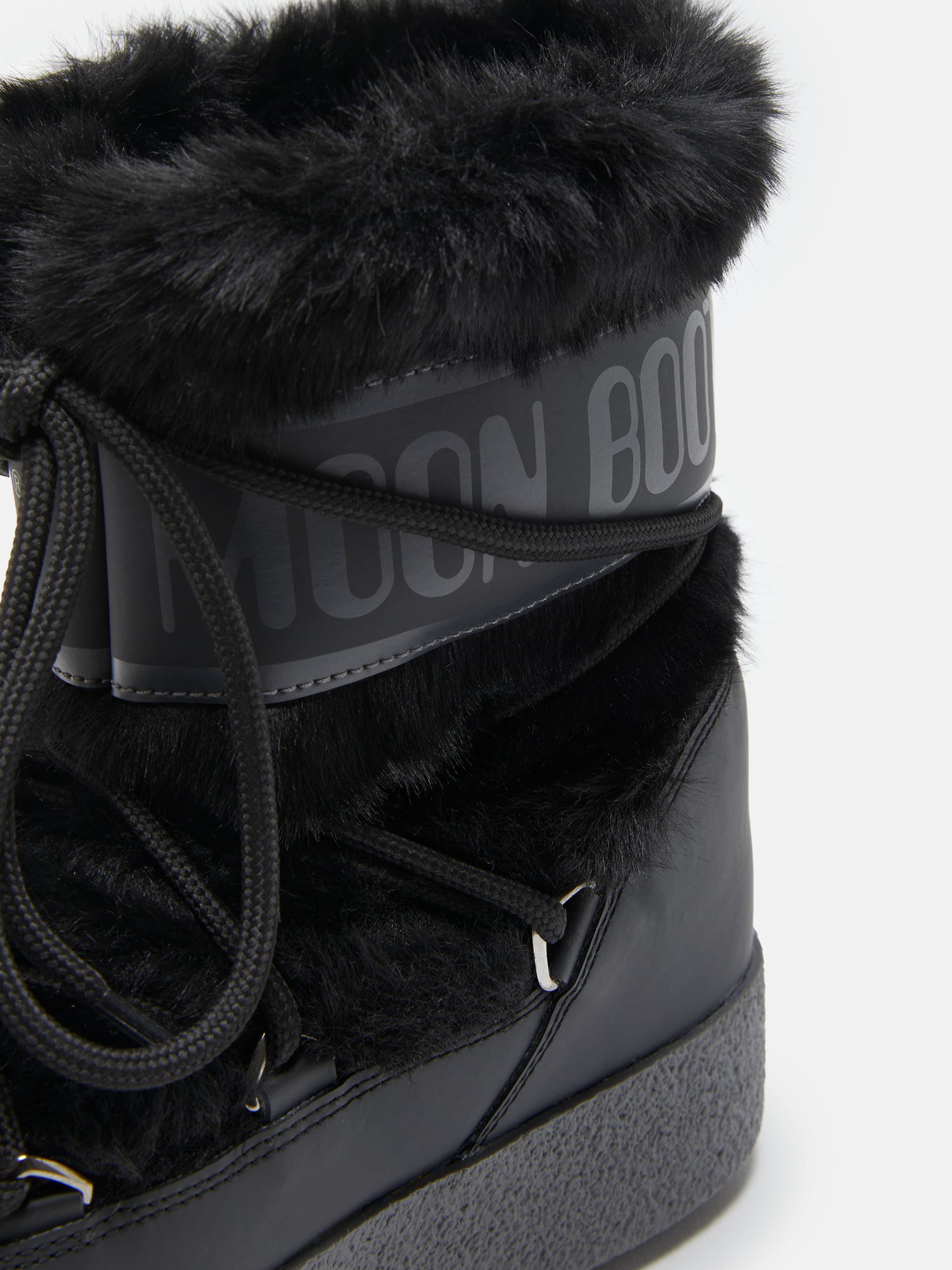 LTRACK LOW BLACK FAUX-FUR BOOTS | Moon Boot®