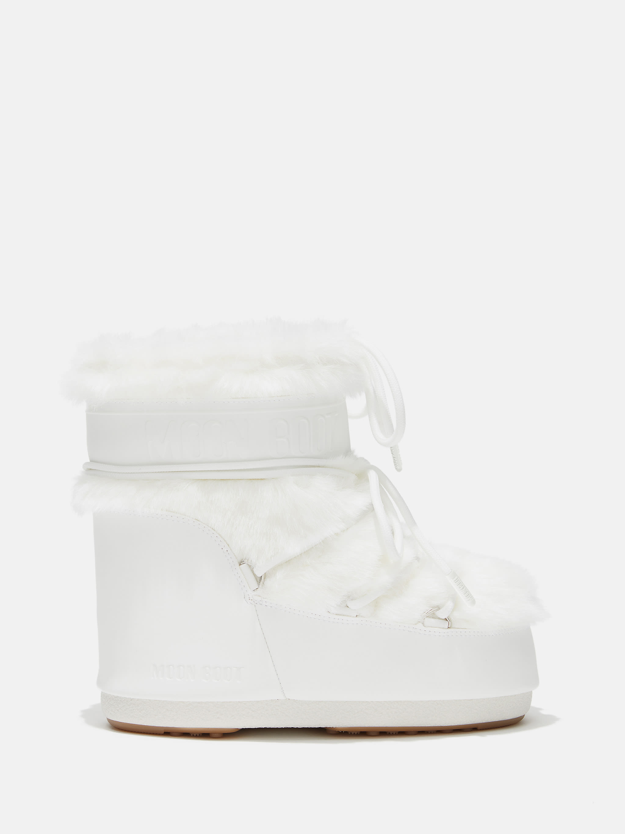 ICON LOW WHITE FAUX-FUR BOOTS | Moon Boot®