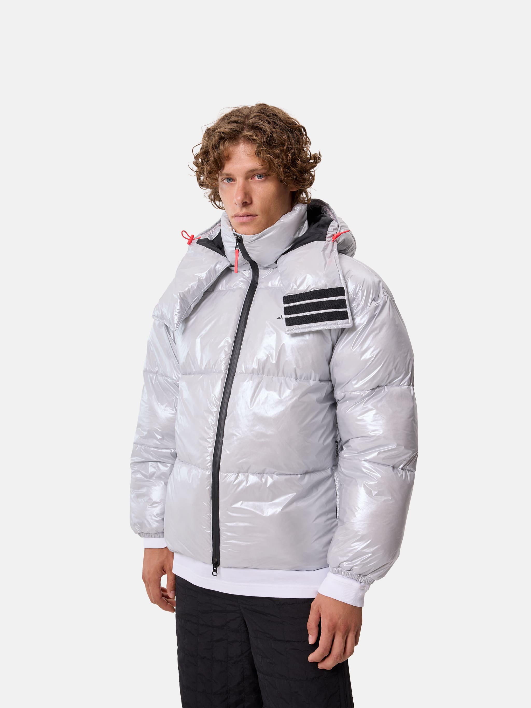 ADIDAS X MOON BOOT SILVER PUFFER JACKET image number 3